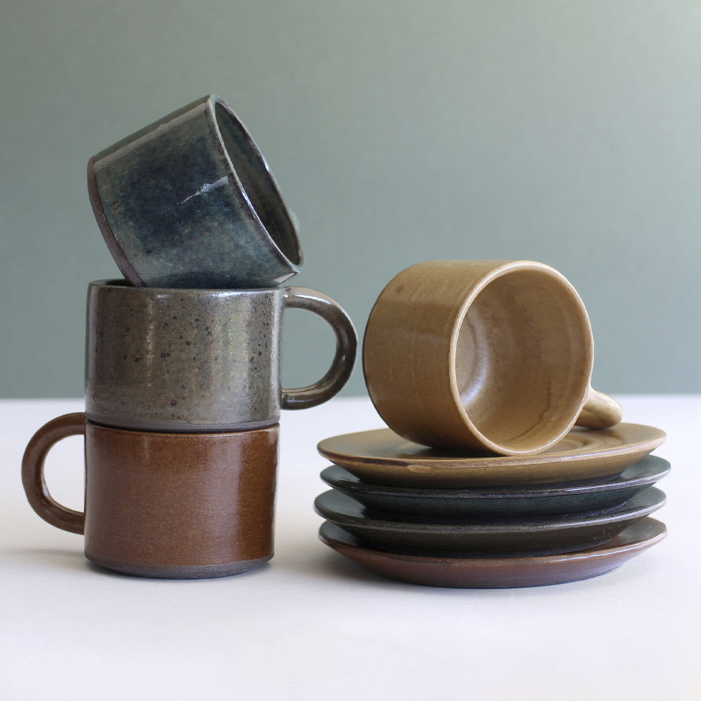 Handcrafted Ceramic Espresso Cup Set (2)