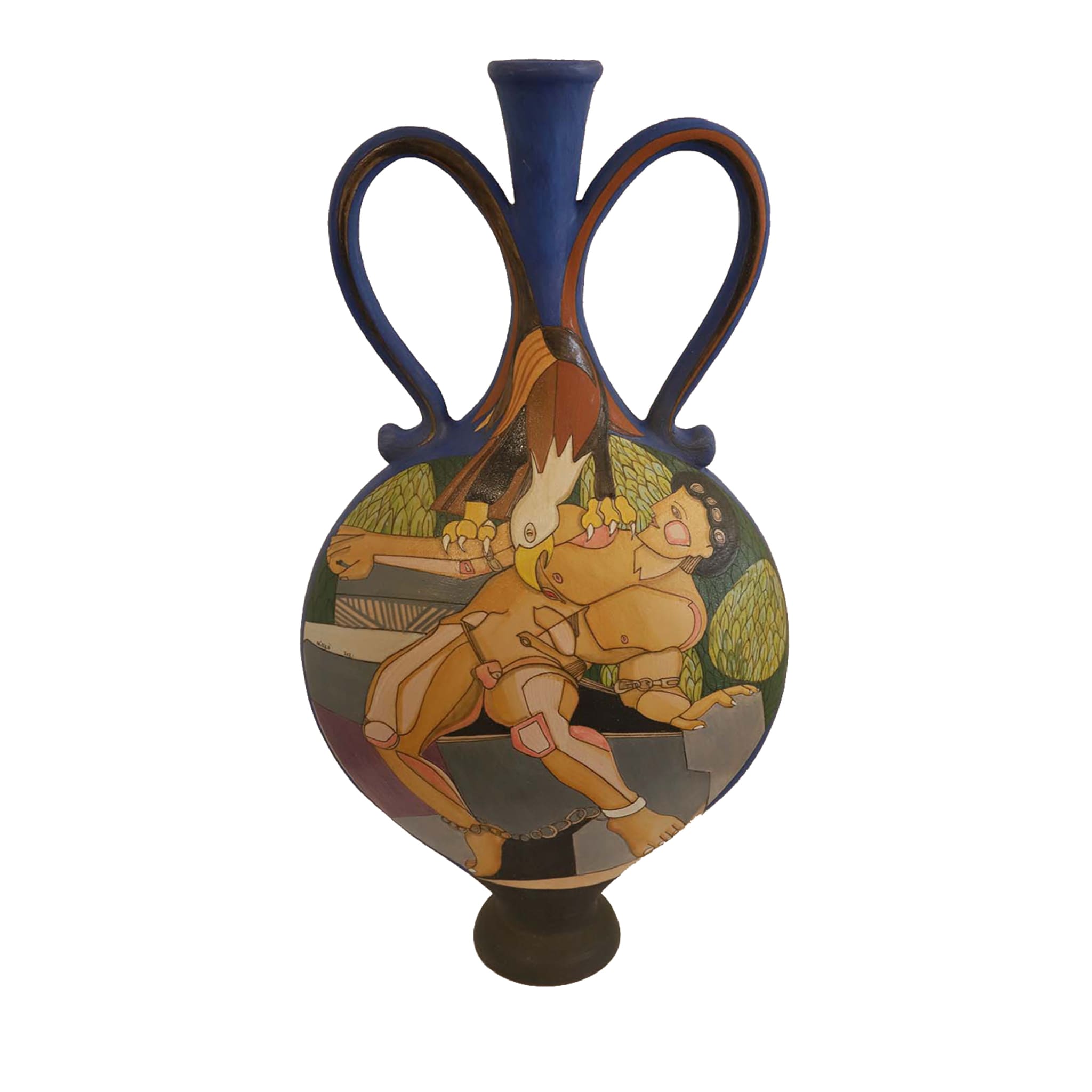 Prometeo Polychrome Amphora Vase - Main view
