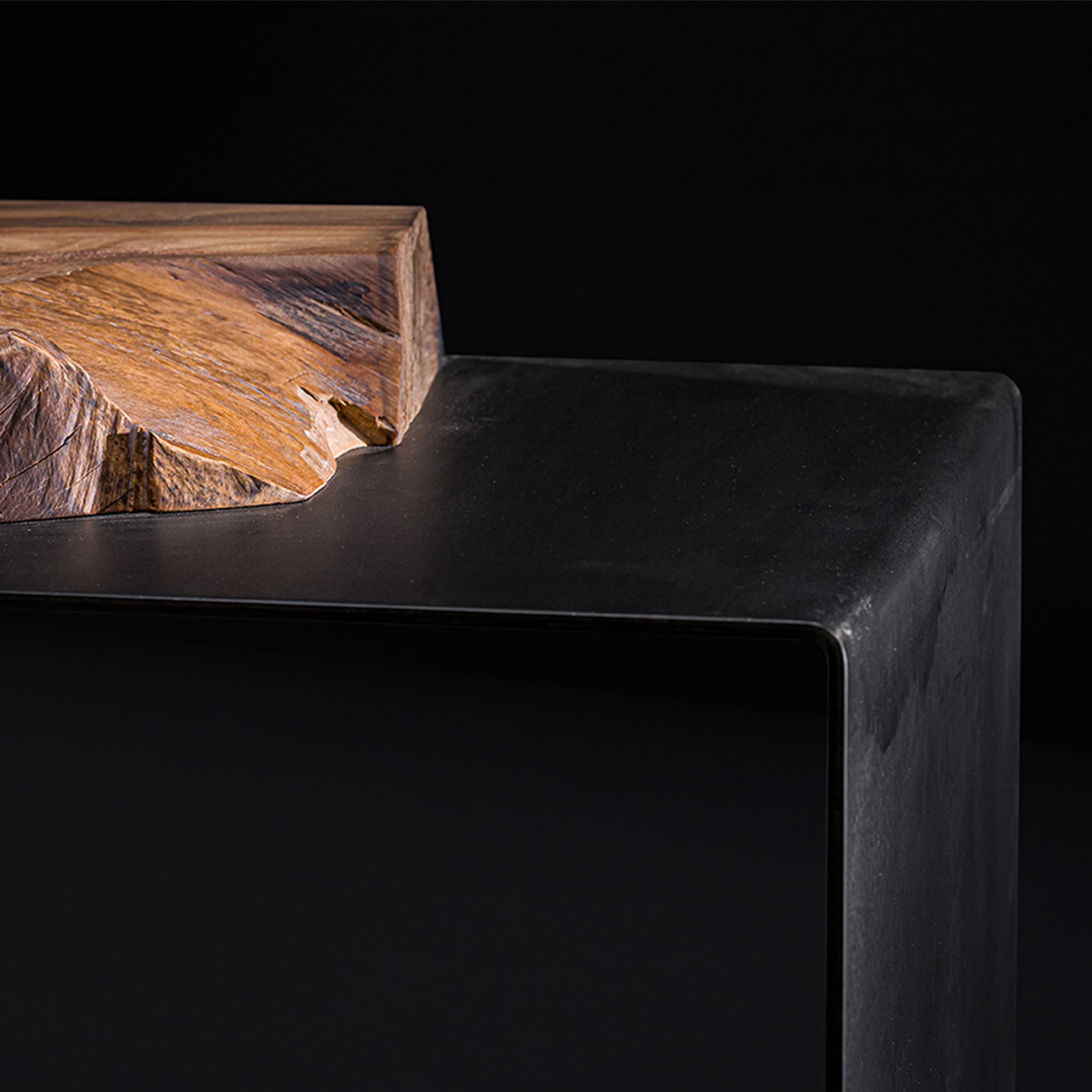 Walnut and steel side table - Alternative view 1