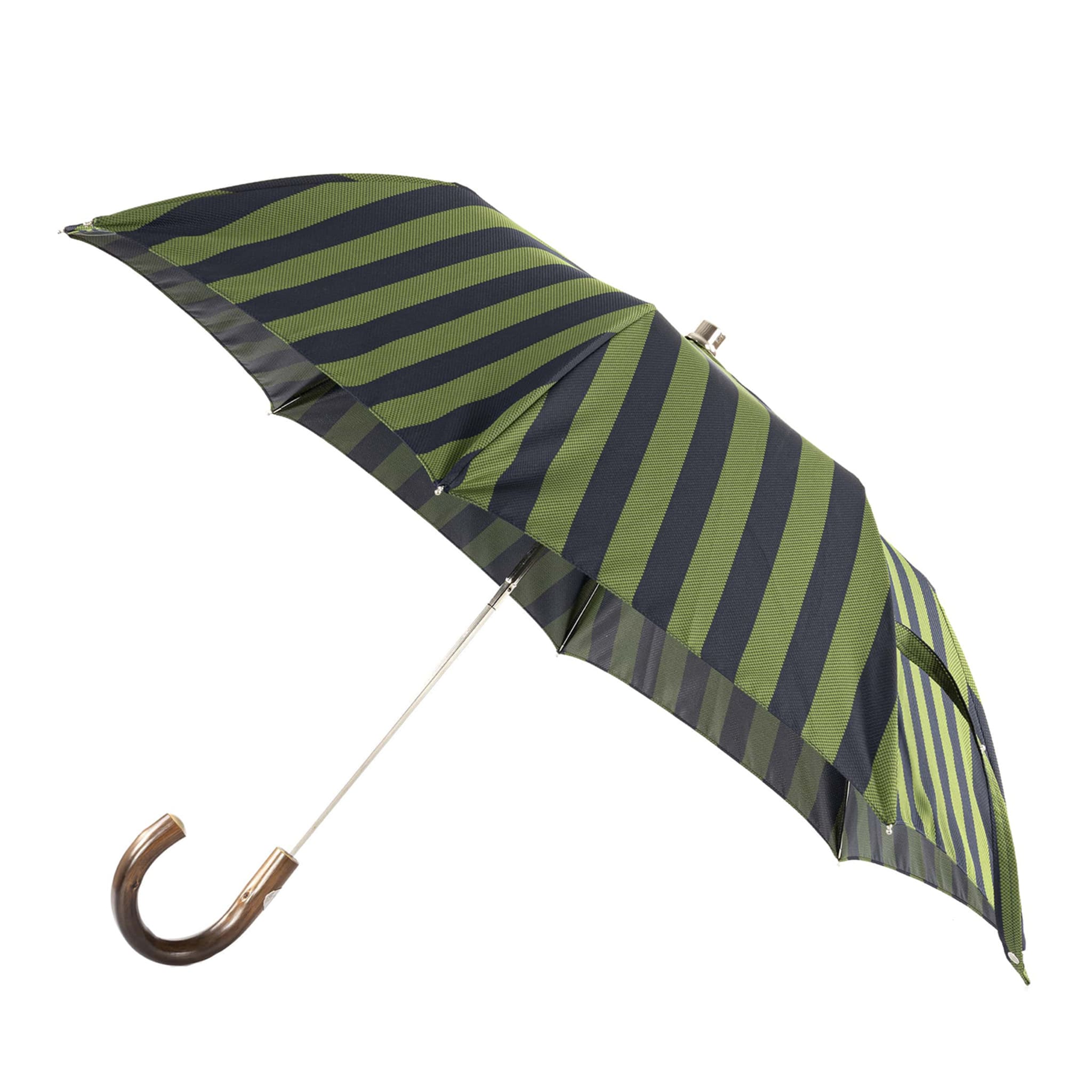Grün und blau gestreifter faltbarer Regenschirm - Hauptansicht