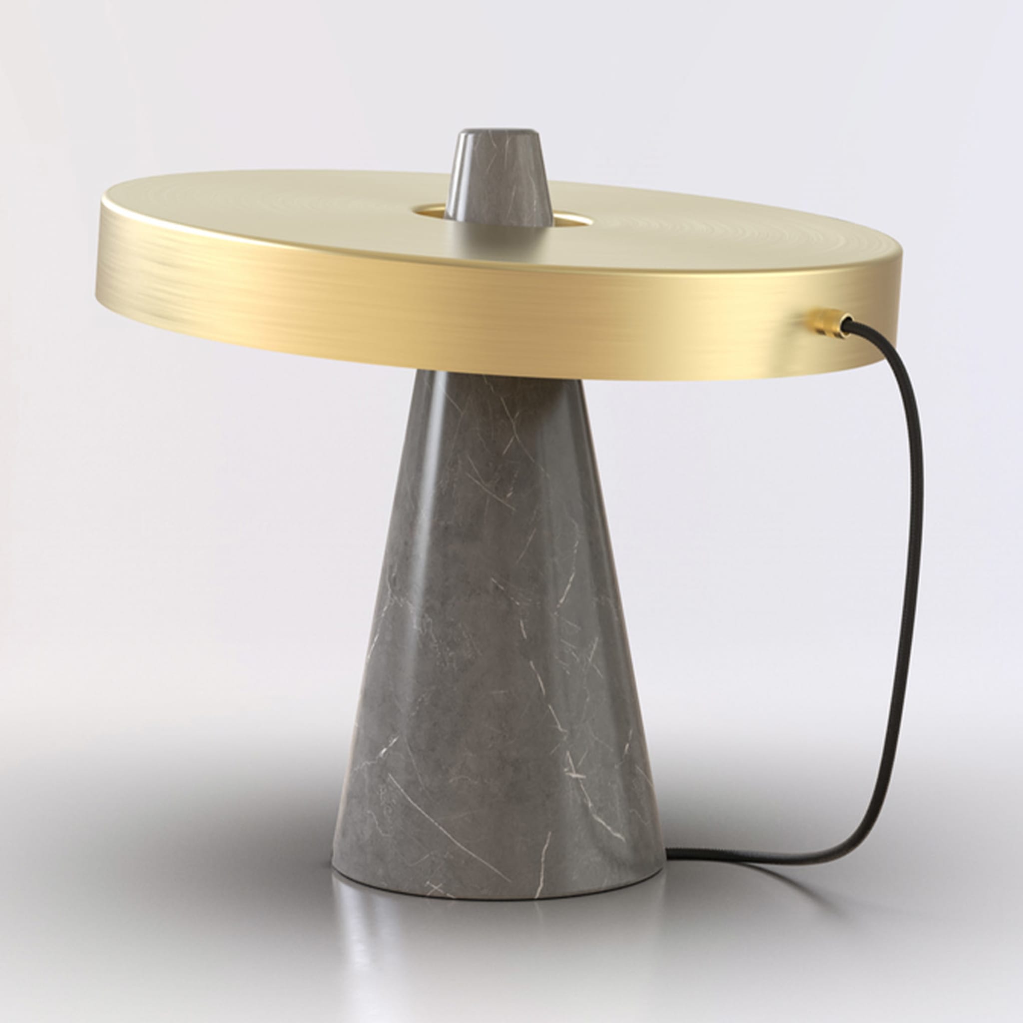 ED039 Grey Stone and Brass Table Lamp - Alternative view 1