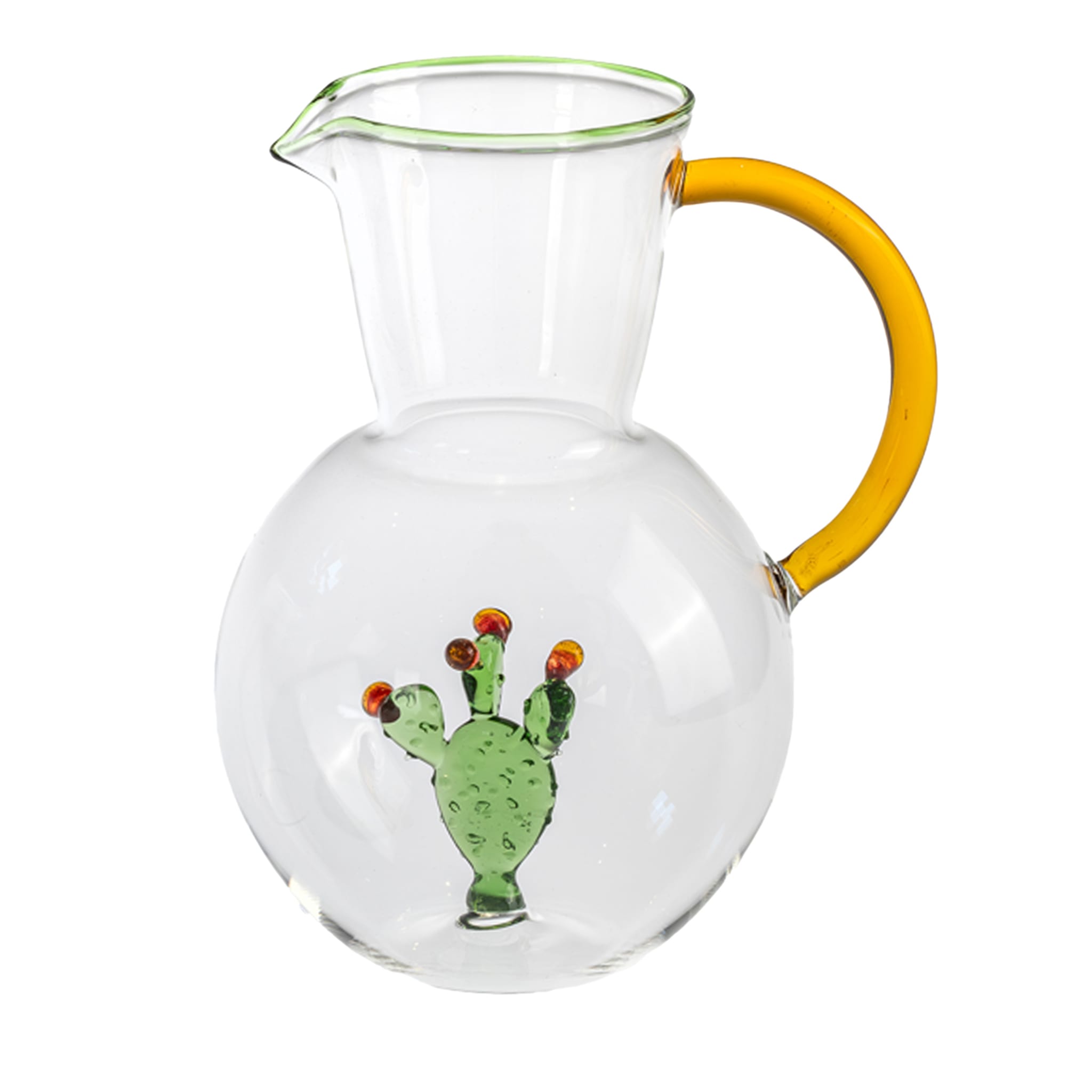 Handcrafted Cactus Mania Glass Jug - Main view