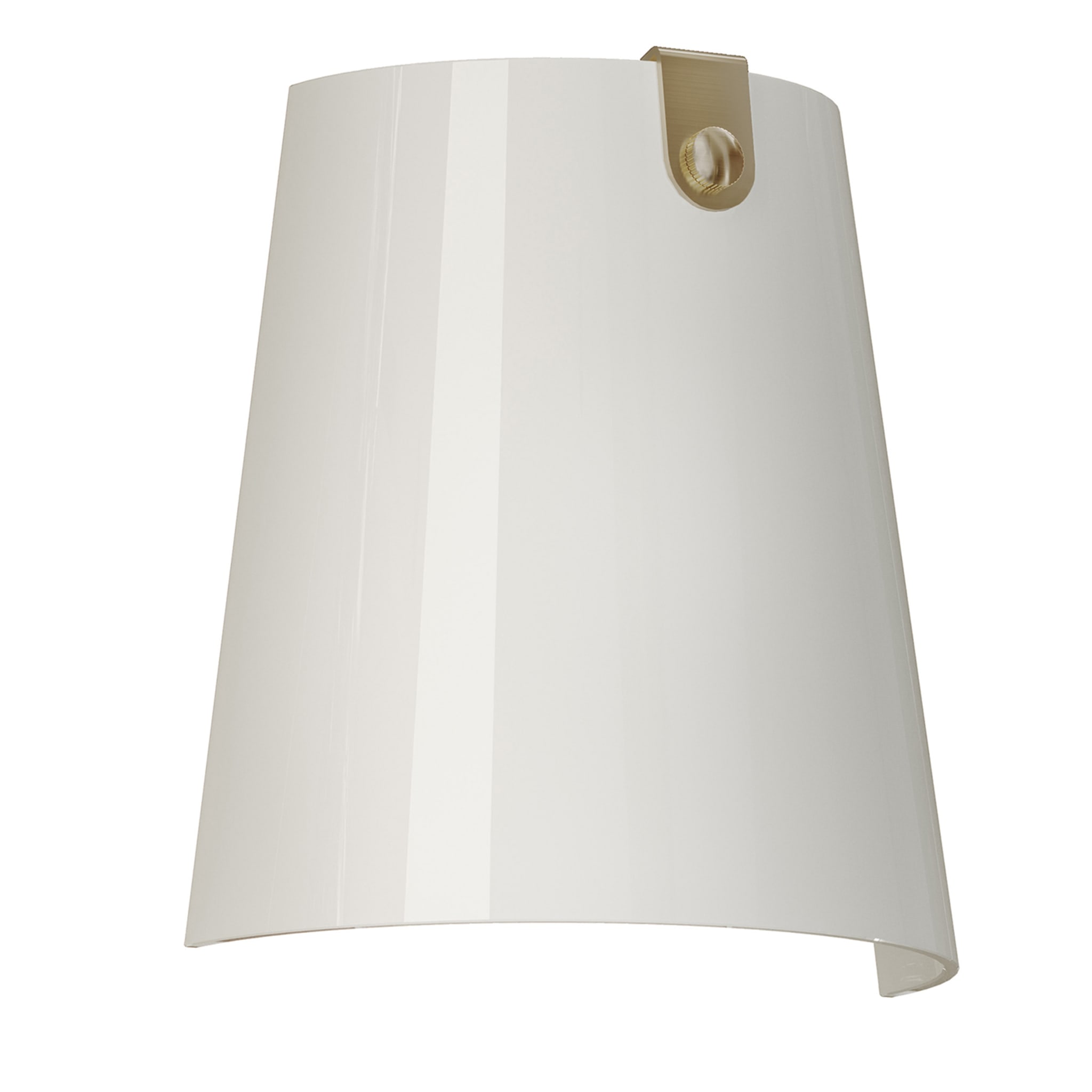 Bell Natural Brass & White Glass Wall Lamp - Main view