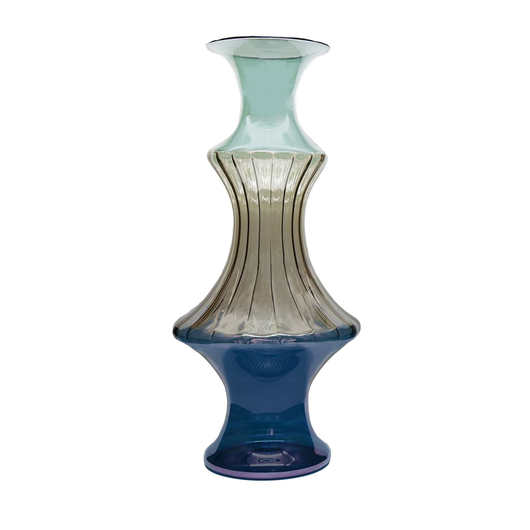 Grand vase Madame Turquoise/Bleu/Taupe - Vue principale