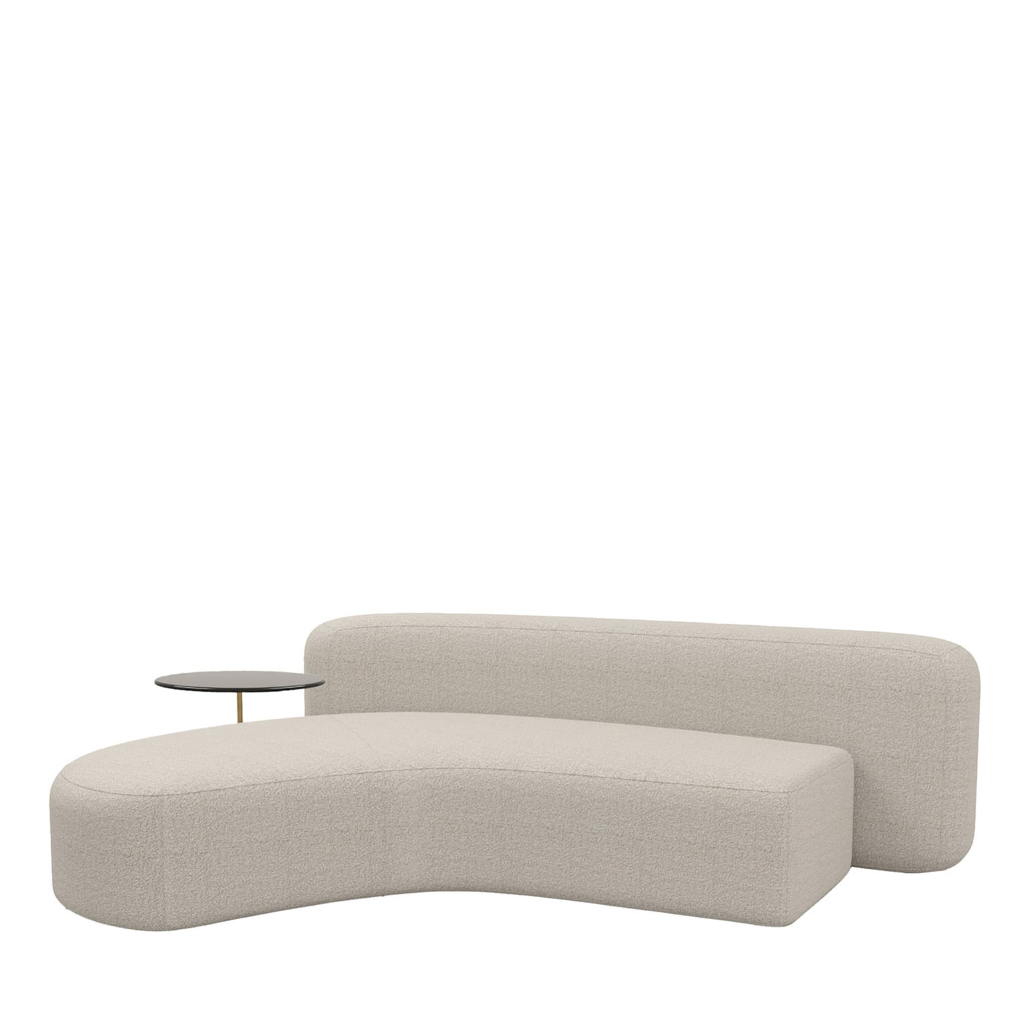 Mythos Left Sofa with Glass Side Table - Main view