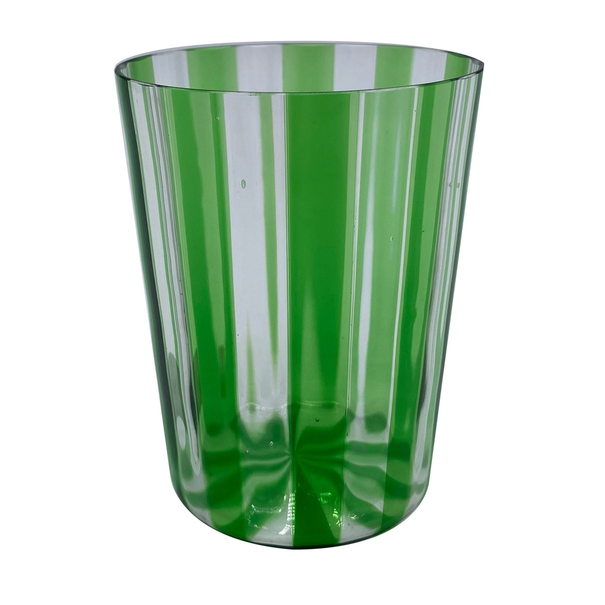 Set de 2 vasos de agua verdes acanalados - Vista principal