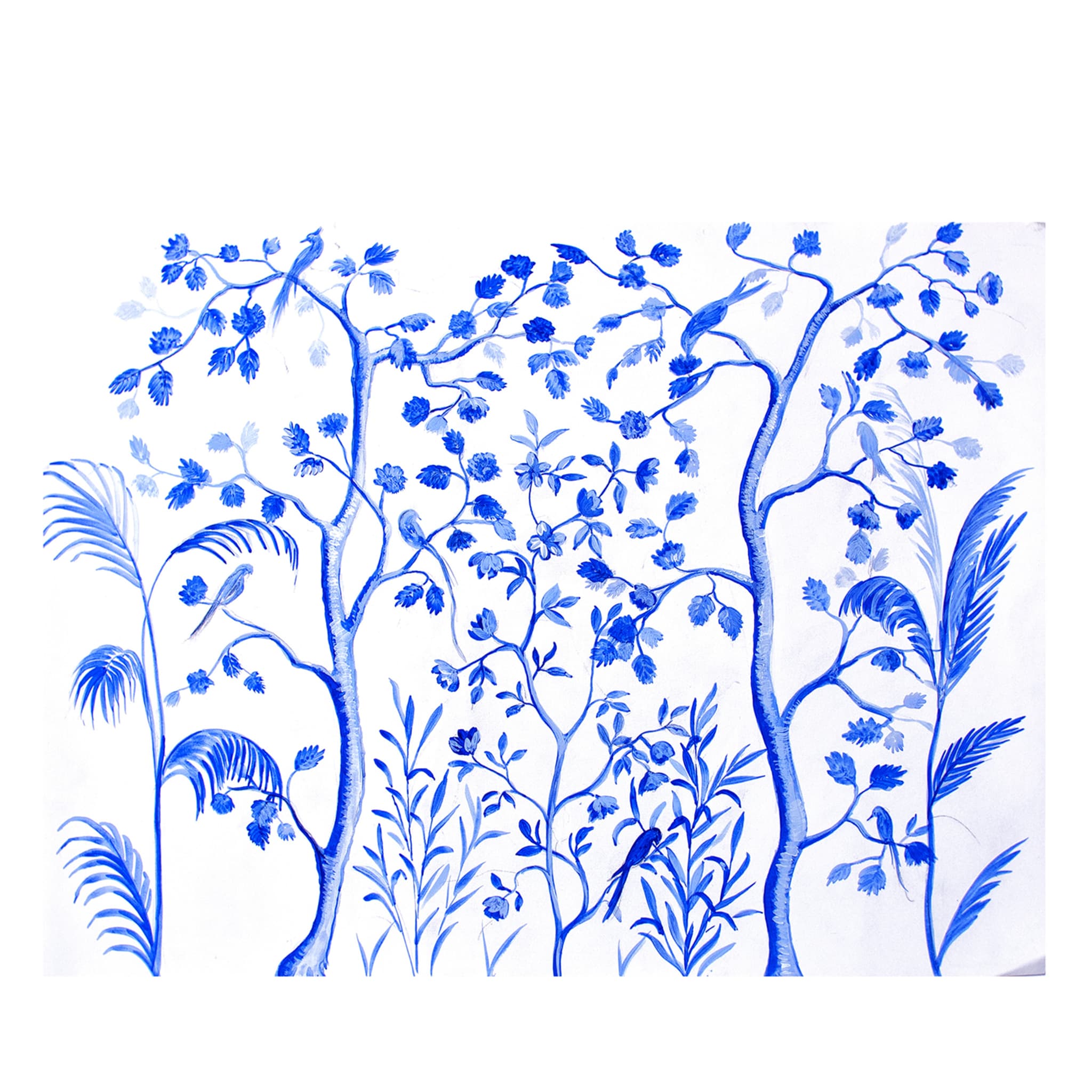 Papel Pintado Flores Azules #2 - Vista principal