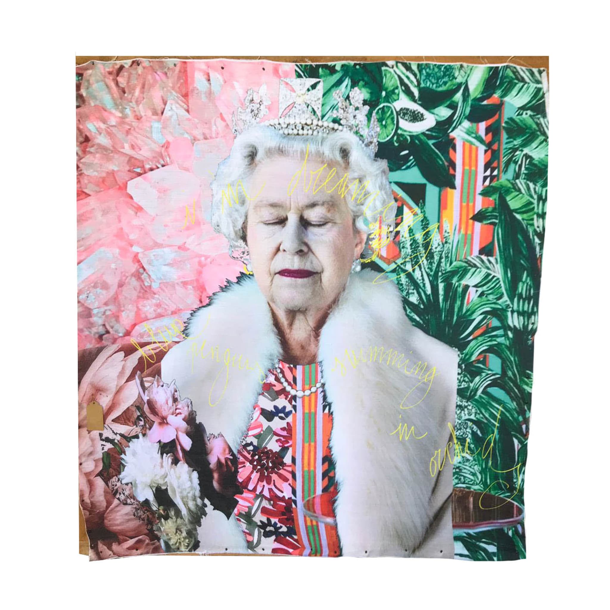Regina Elisabetta II en tapisserie Giallo Edition limitée - Vue alternative 1