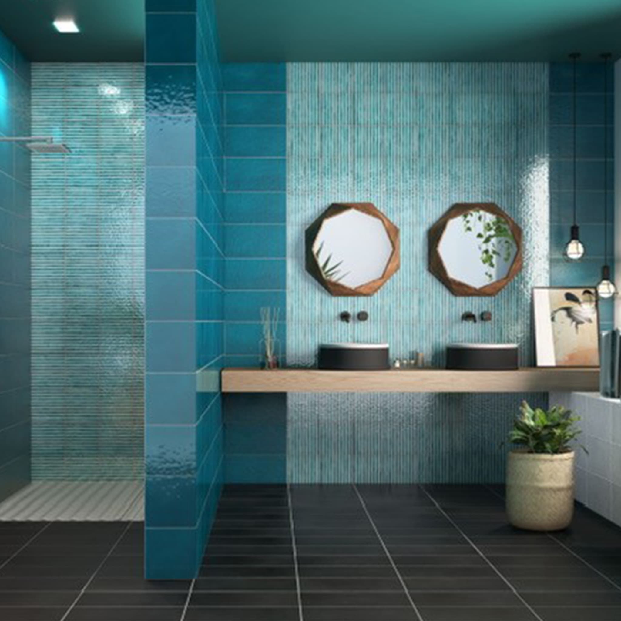 Ot Palau Oceano Blue Set of 24 Square Tiles - Alternative view 3