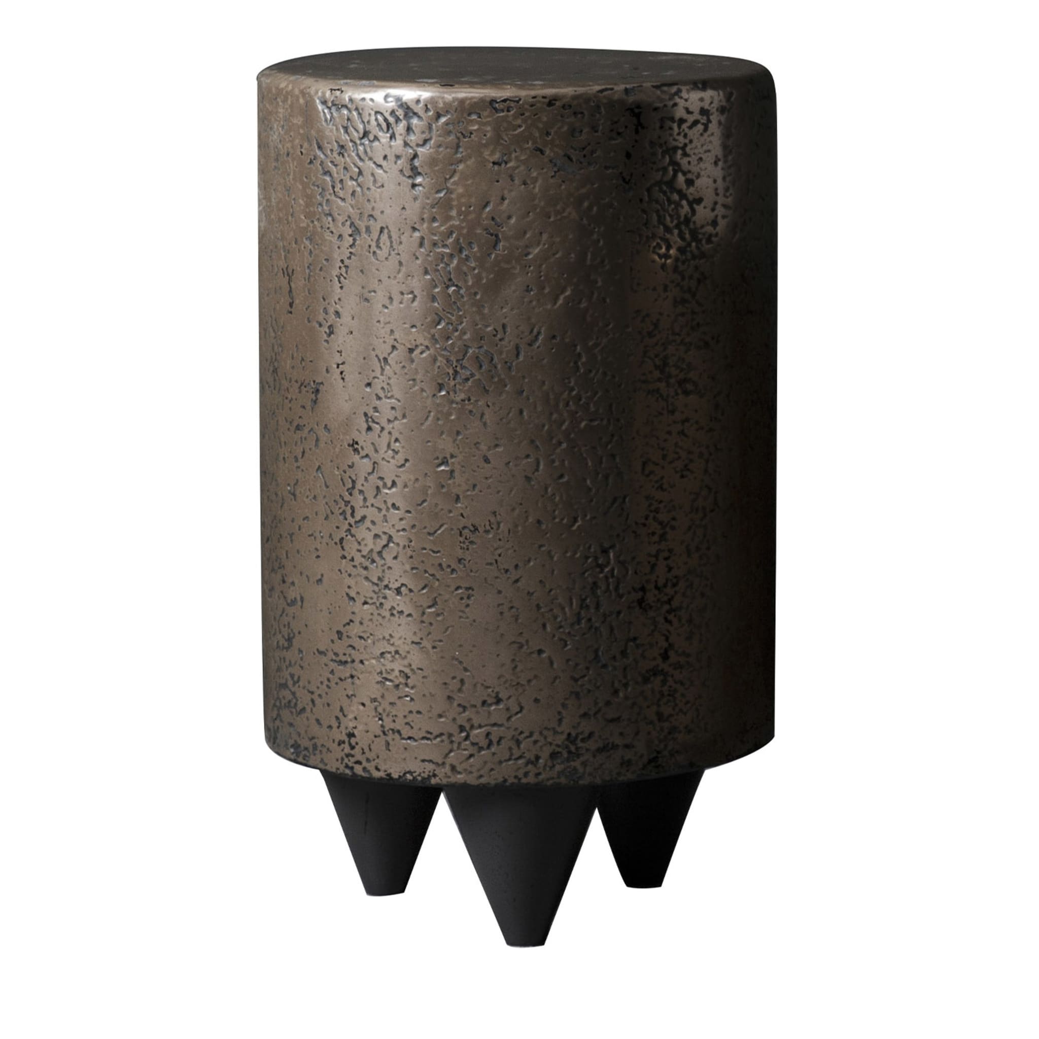 Tall Bronze Pouf and Side Table - Main view