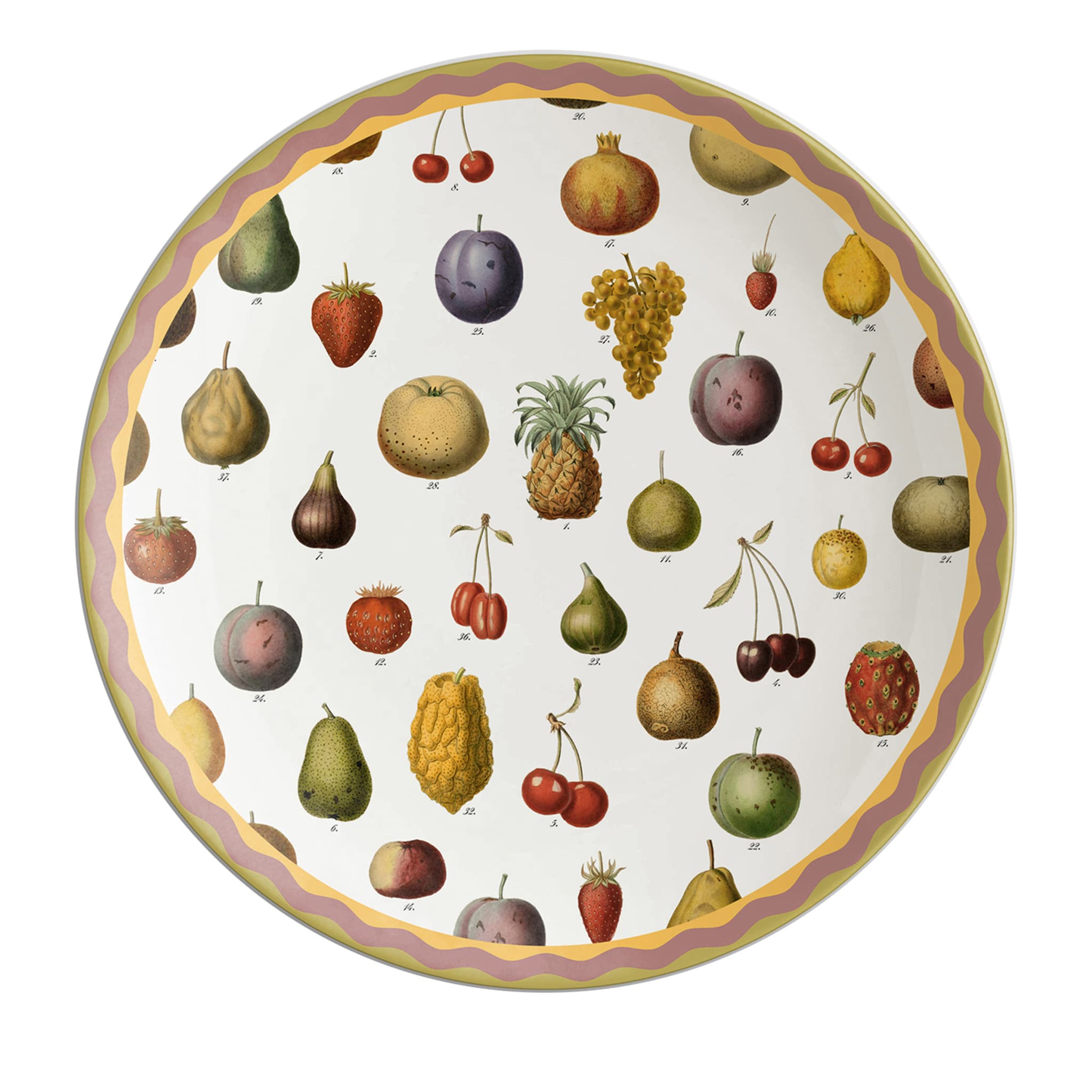 Cabinet De Curiosités Sottopiatto In Porcellana Con Frutta - Vista principale