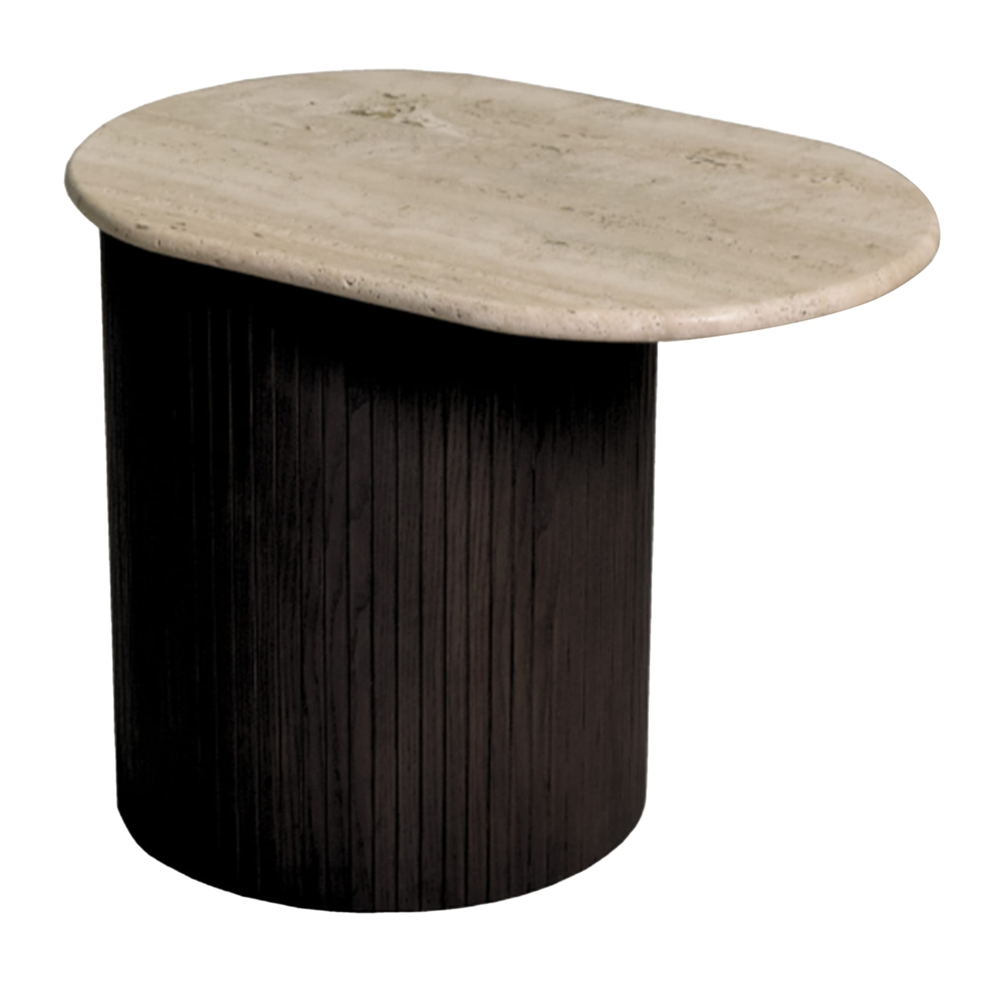 Bitta Side Table with Travertine Marble Top by Libero Rutilo - Main view