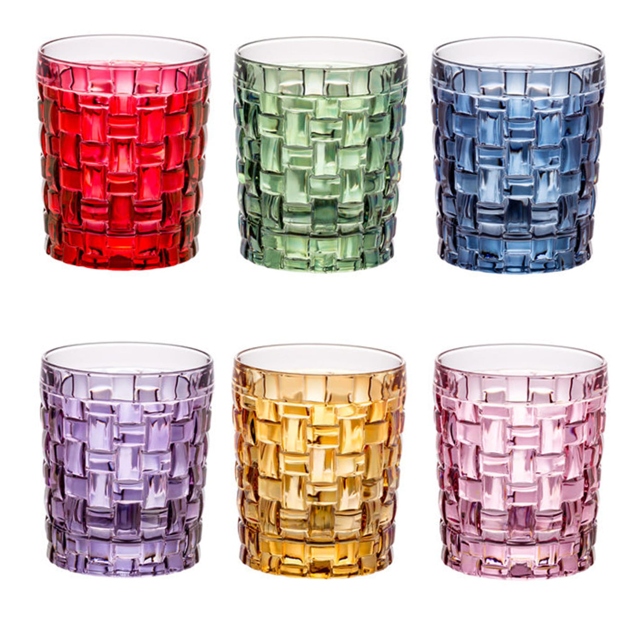 Exquisite Glass Tumbler Set - Colorful (Set of 6)