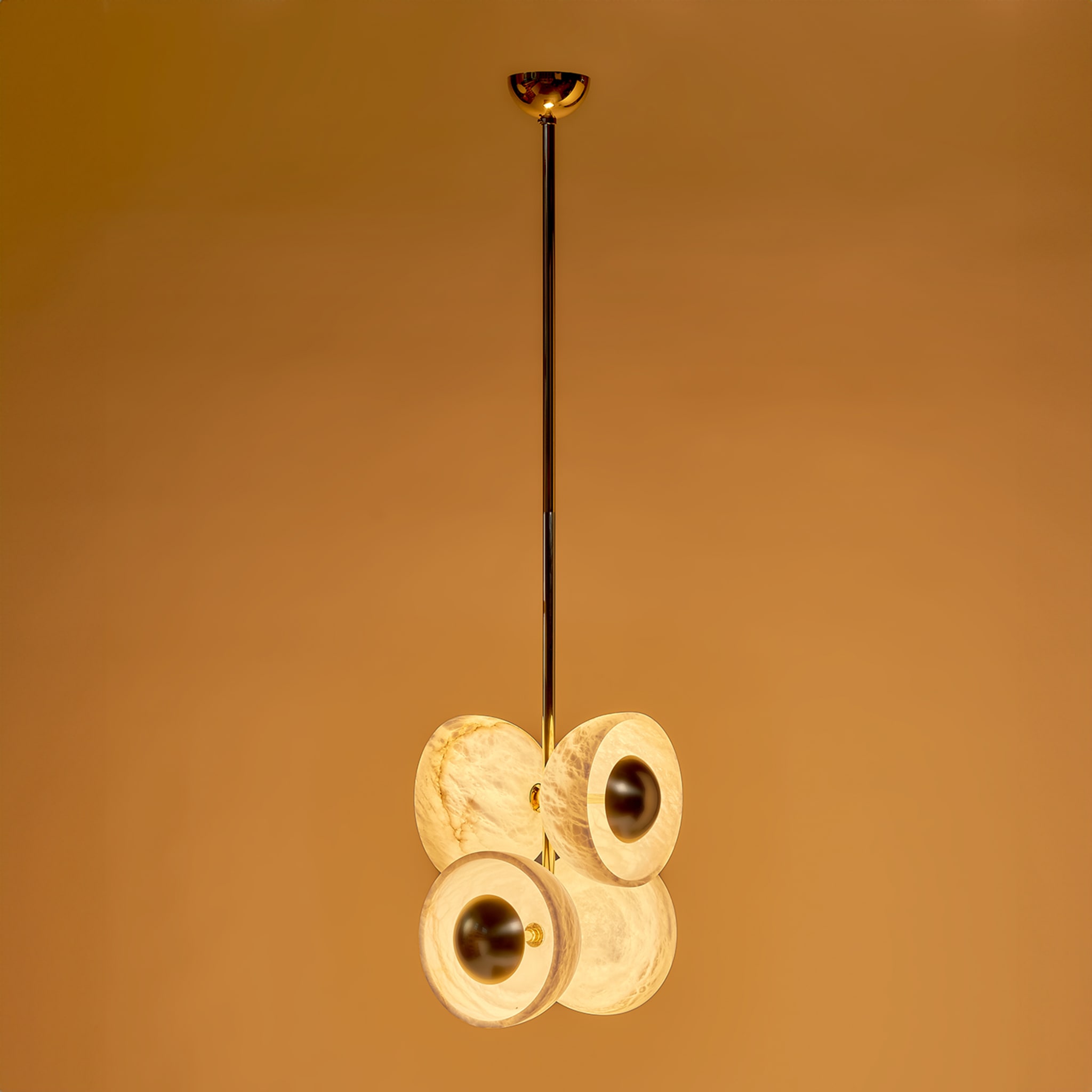 Lámpara colgante "Butterfly" de latón pulido y alabastro - Vista alternativa 2