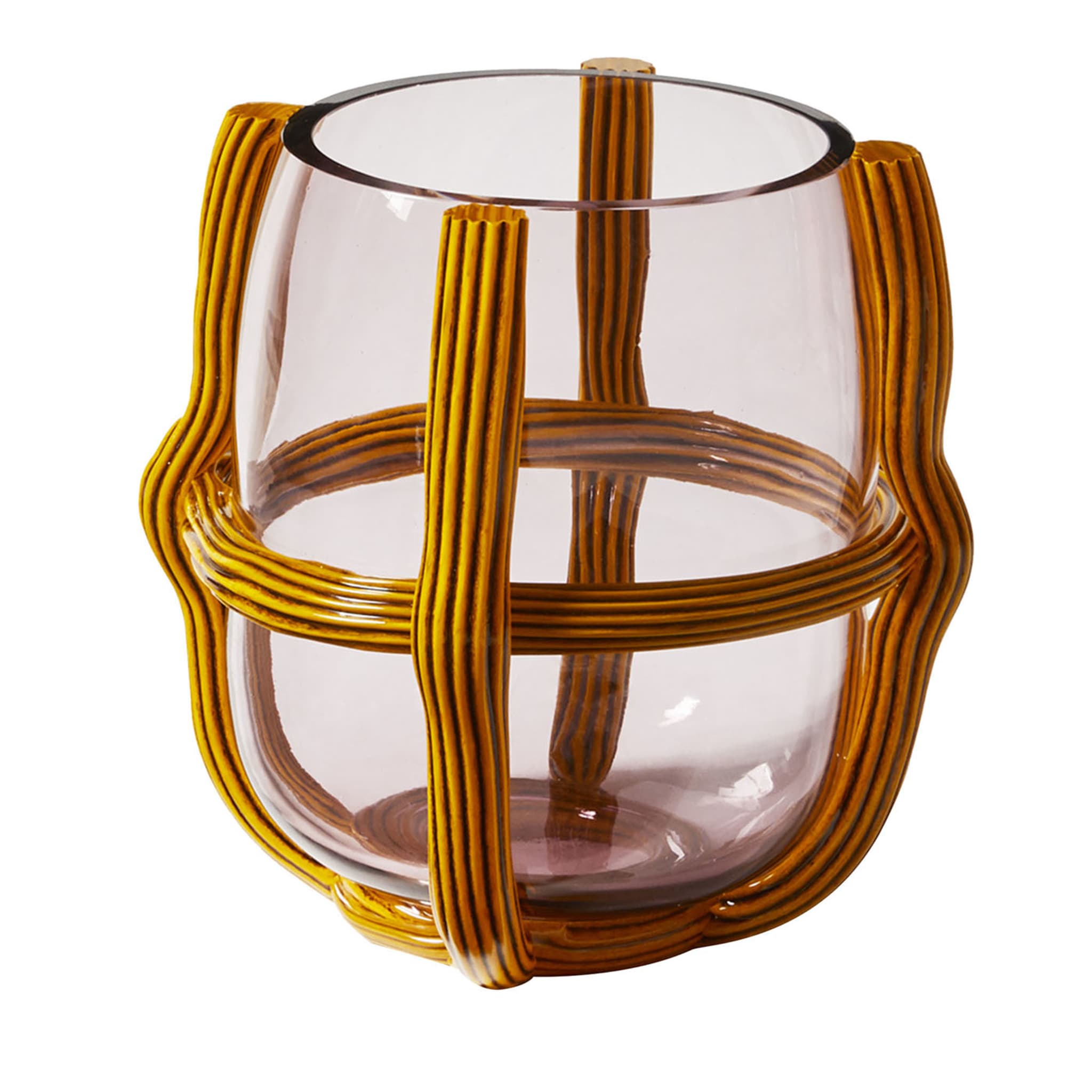 Sestiere Small Mustard & Transparent Vase by Patricia Urquiola - Main view