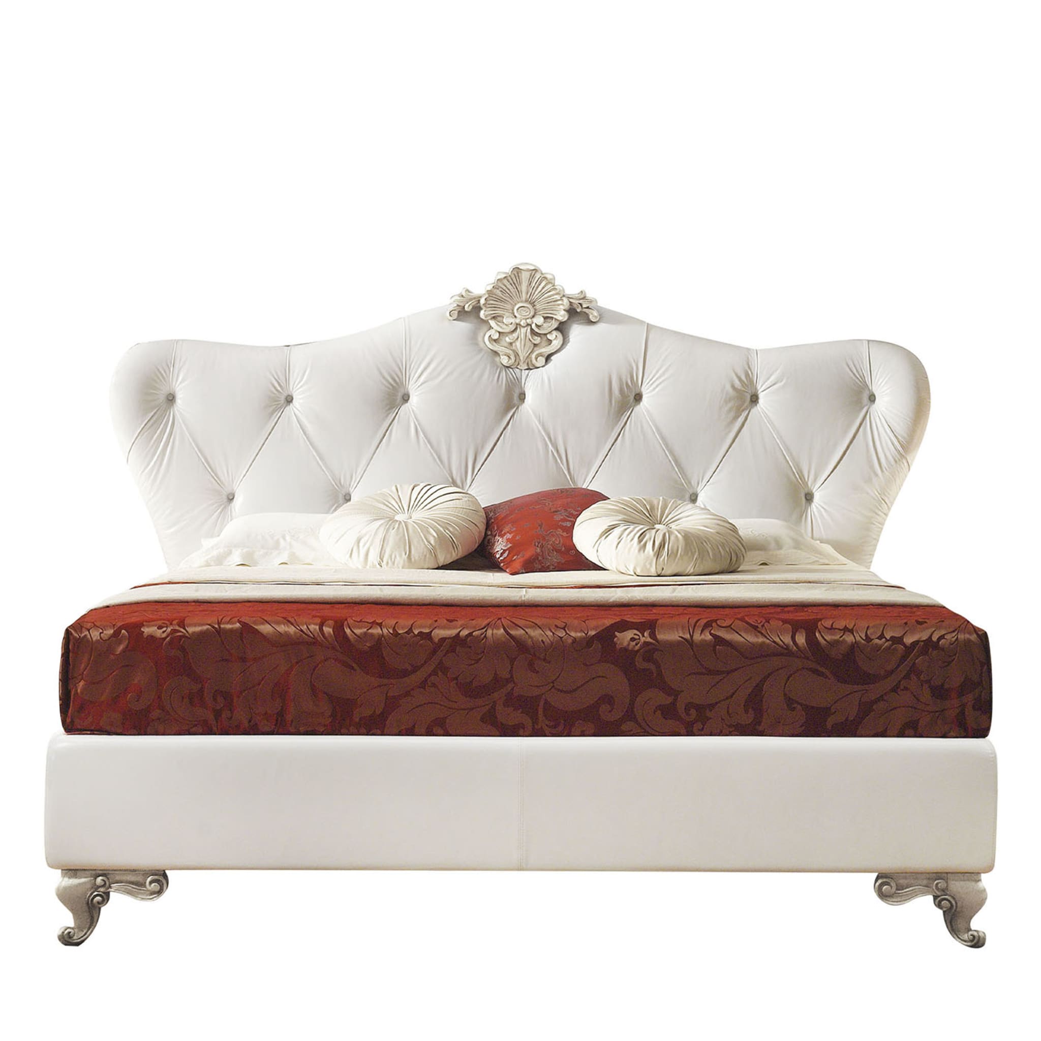 White Leather Bed - Main view