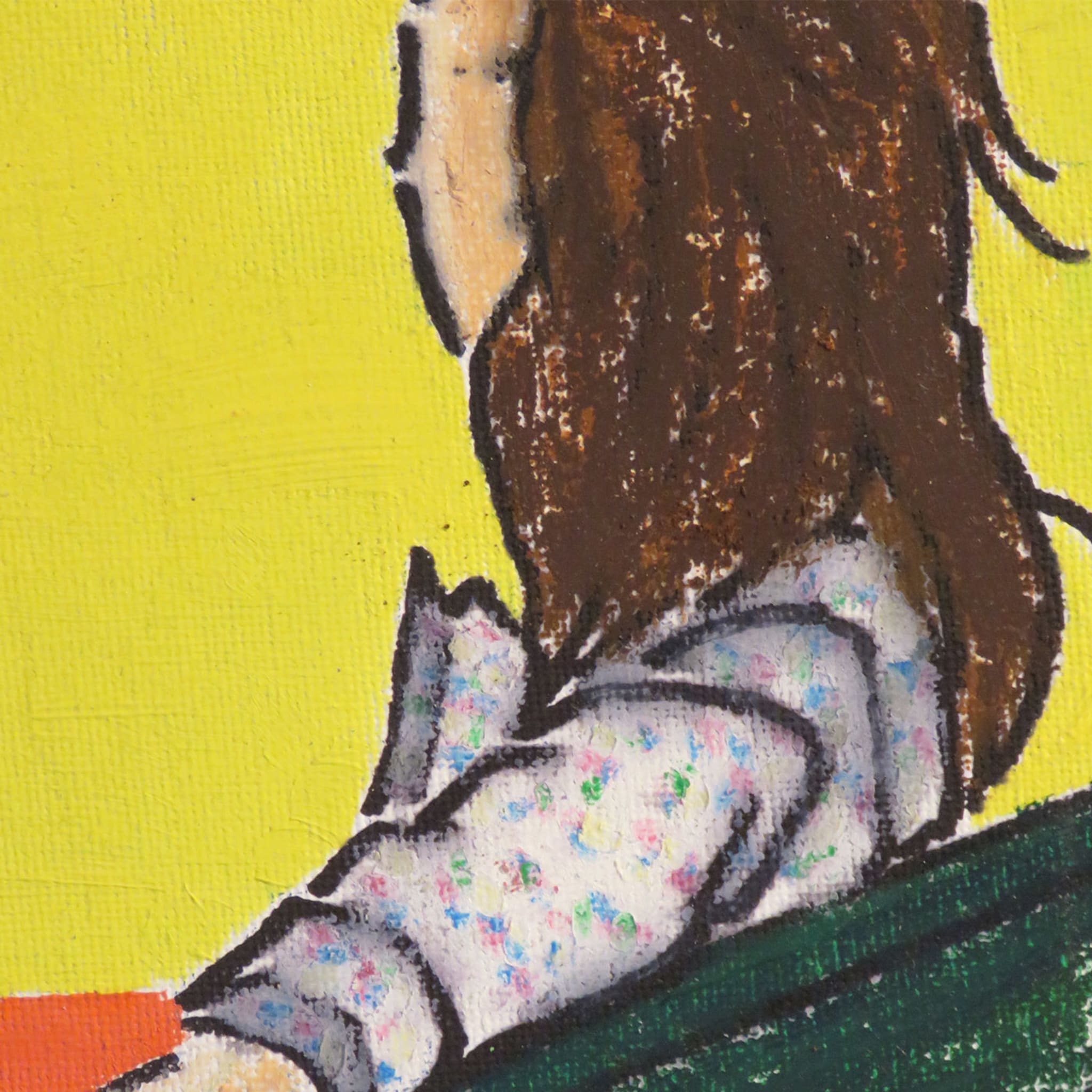 Girl on a Bench Painting - Alternative view 1