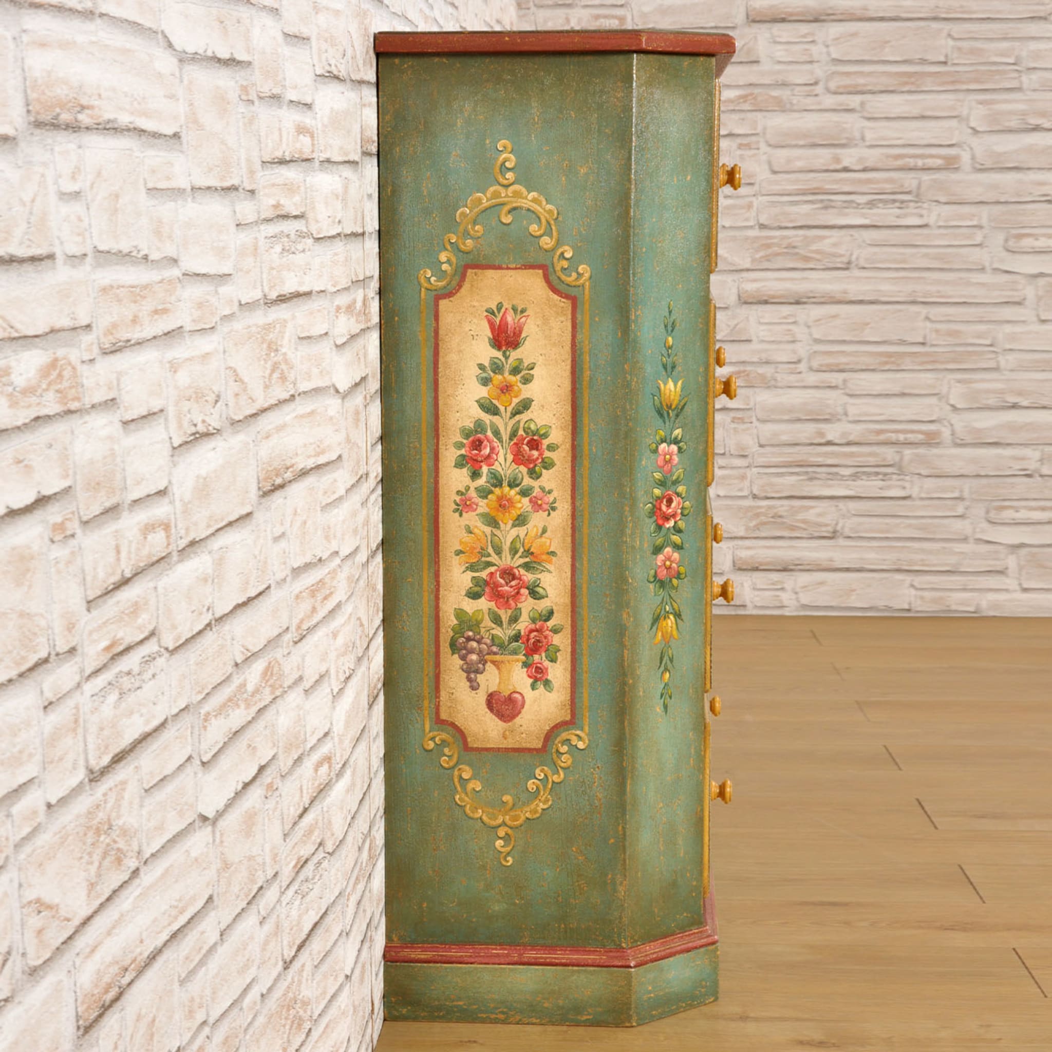 Tyrolean Polychrome Floral Chest of Drawers - Alternative view 2
