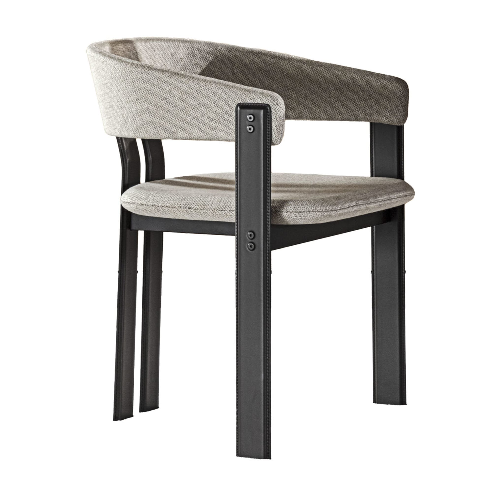 Chaise en tissu gris à accoudoirs Igea - Vue principale