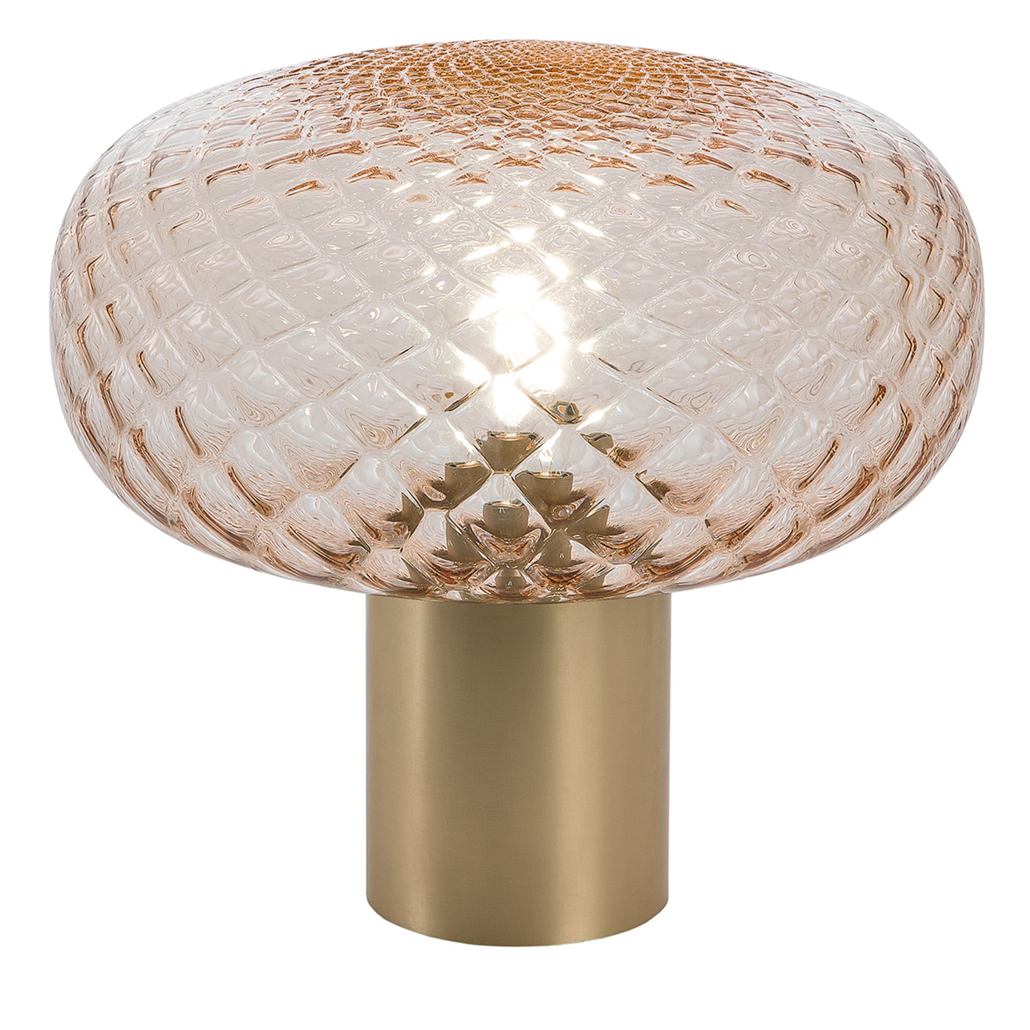 Bloom Natural Brass & Pink Transparent Glass Table Lamp - Main view