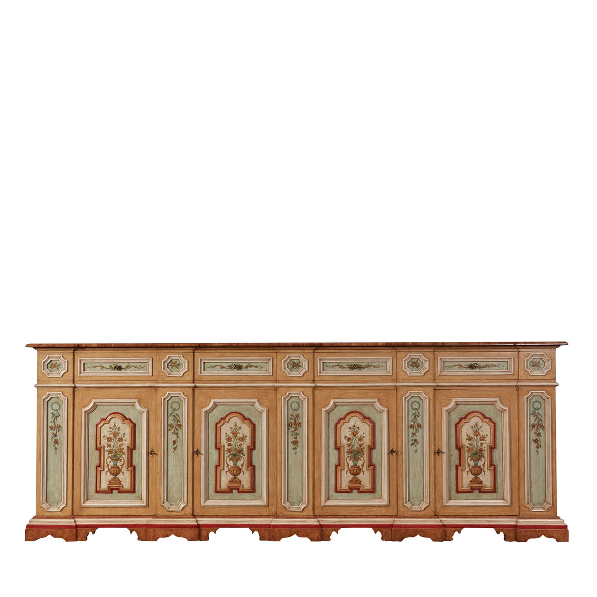 Venetian Baroque Lacquered Floral Sideboard - Main view
