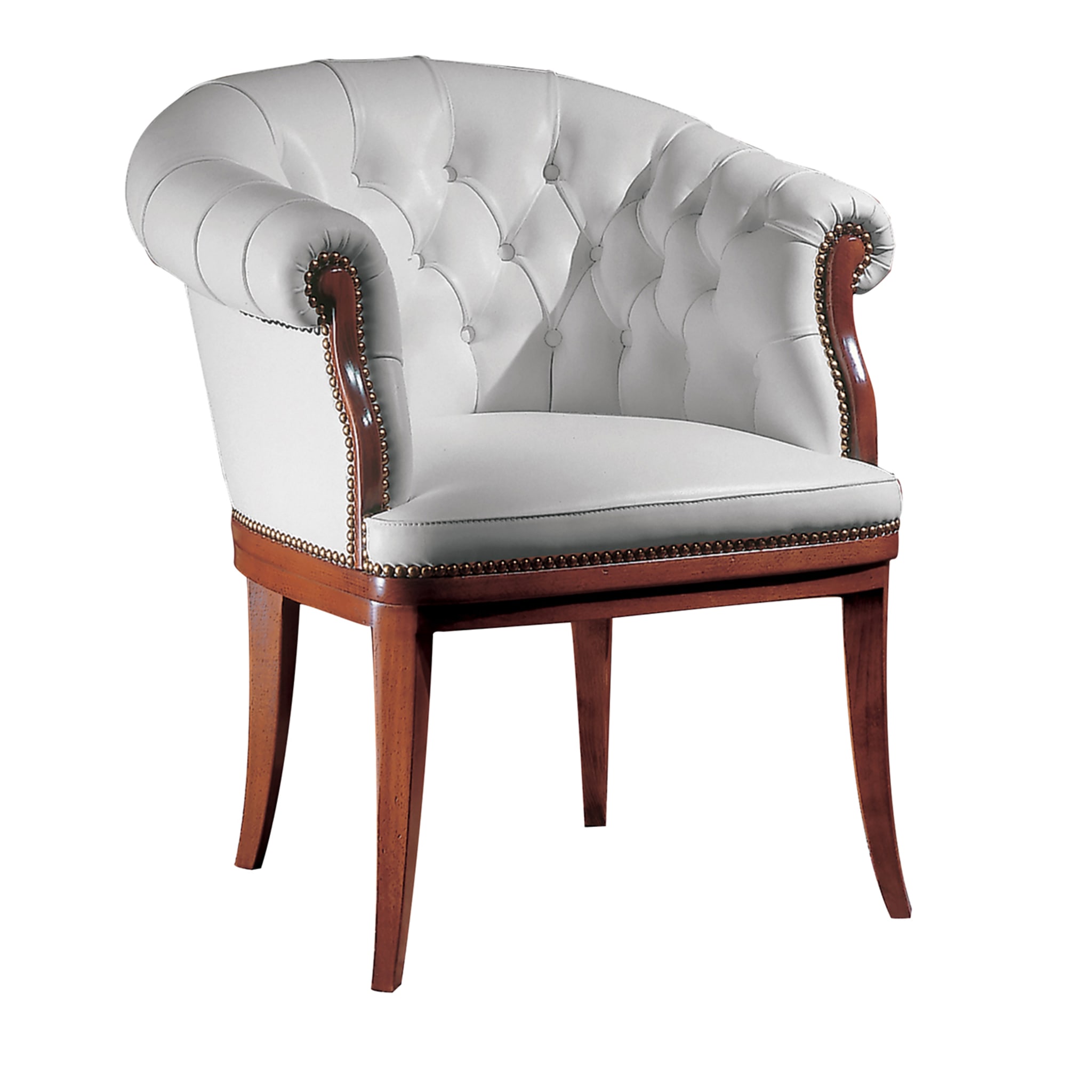 White Leather Armchair - Main view