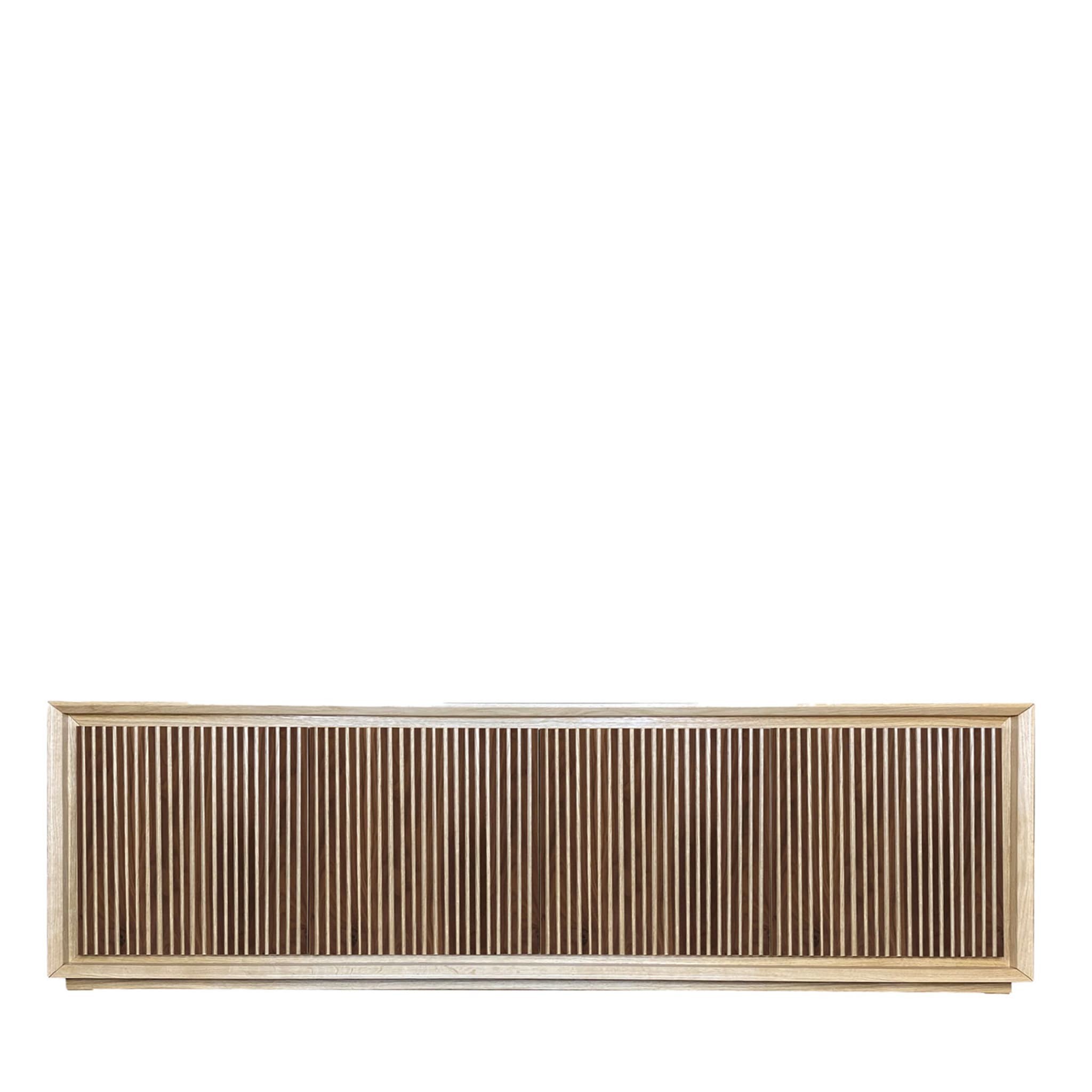 Fuga Noce Due 4-Door Grooved Sideboard by Mascia Meccani - Main view
