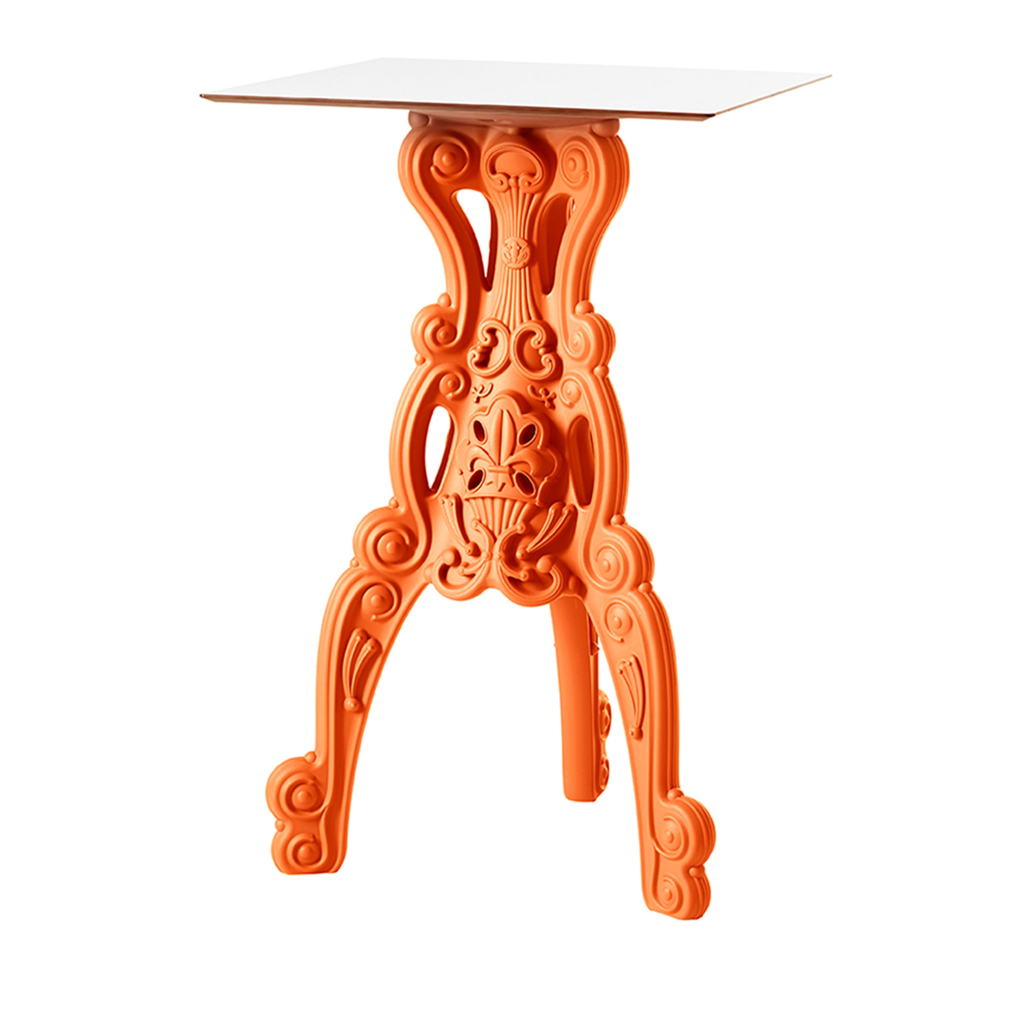 Master of Love Orange Bistro Table with Square Top - Main view