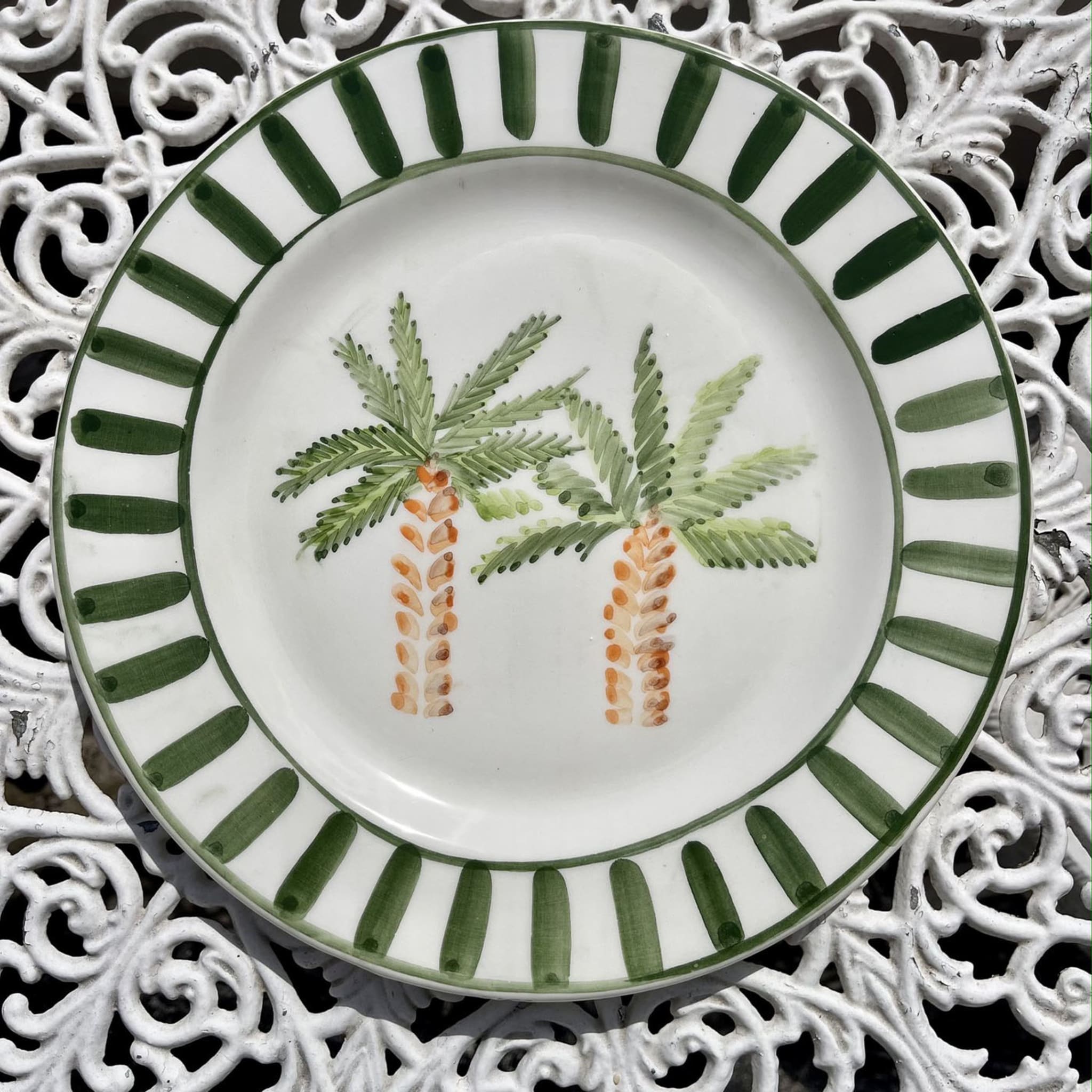 Set of 6 Ceramic Marrakech Palm Trees Dining Plates  - Alternative view 1
