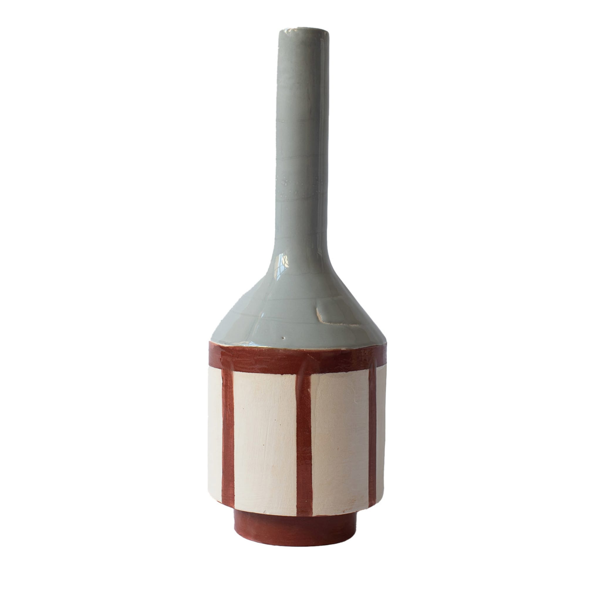 Ringhiera Rossa Gray & Red Single-Stem Vase - Main view