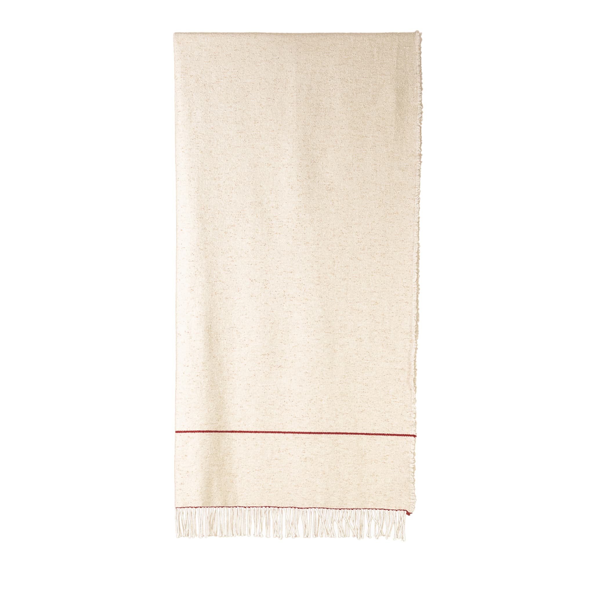Size Fringed Beige Blanket - Main view