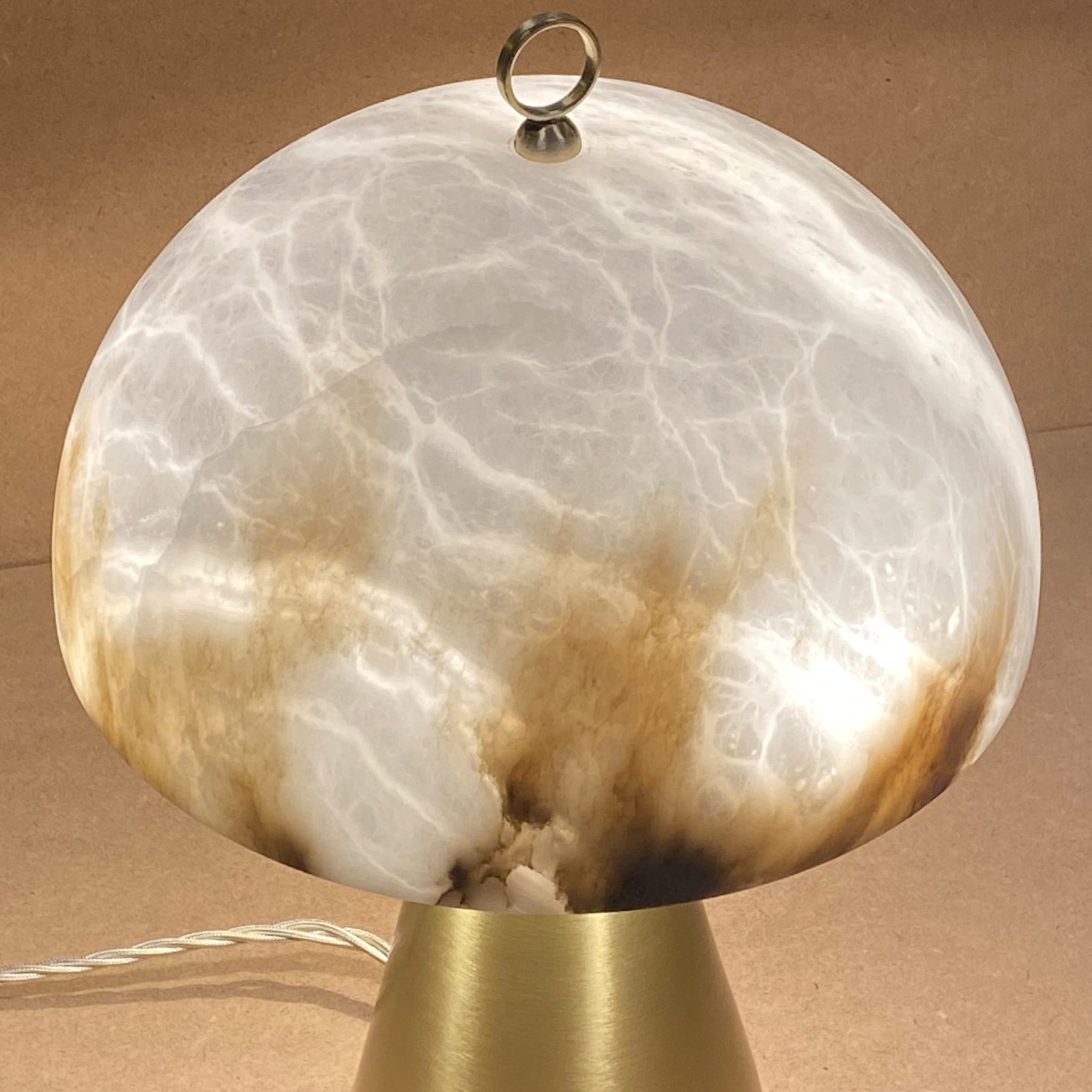 "Funghetto" Table Lamp in Satin Brass A - Alternative view 1