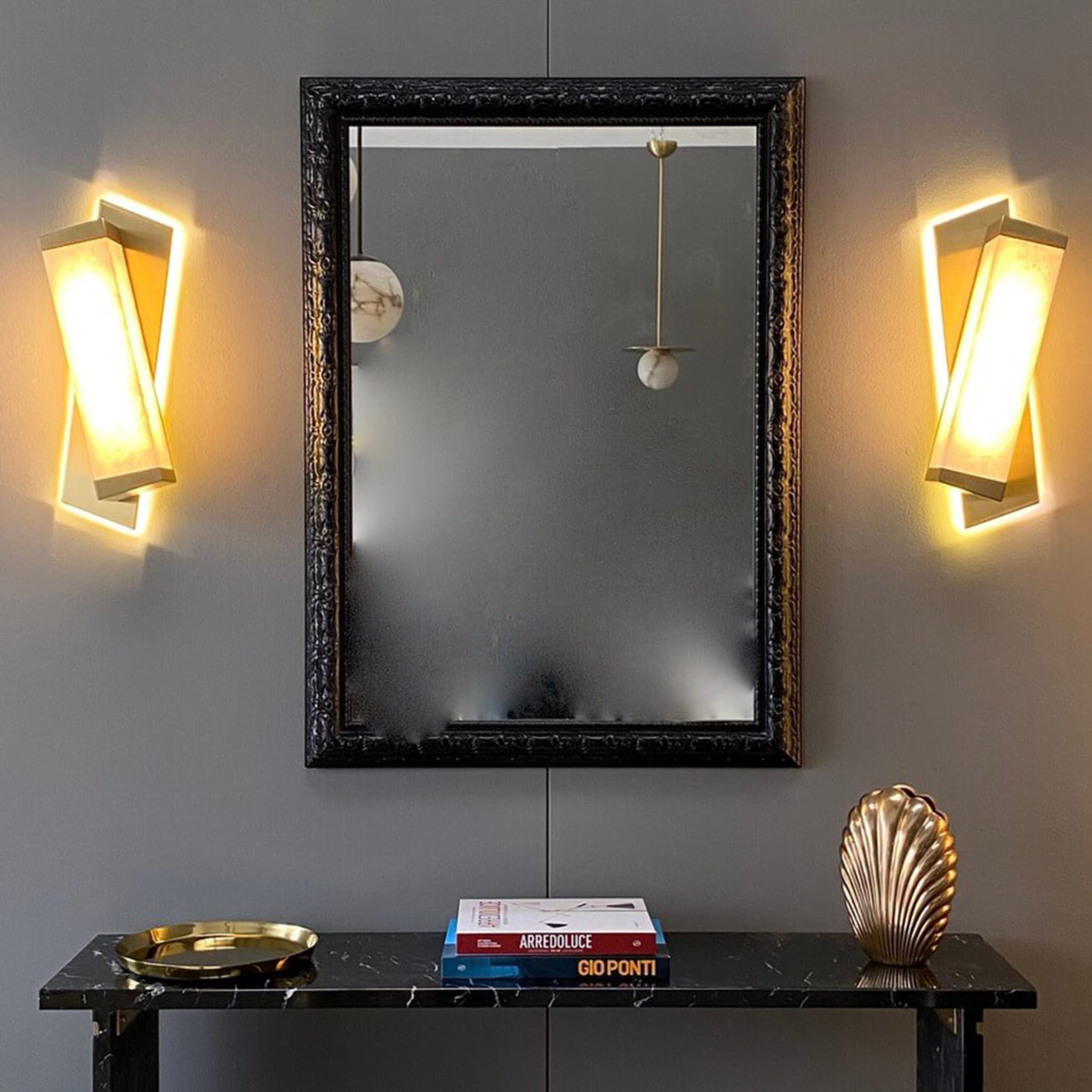 "Offset" Wall Sconce in Satin Brass - Alternative view 4