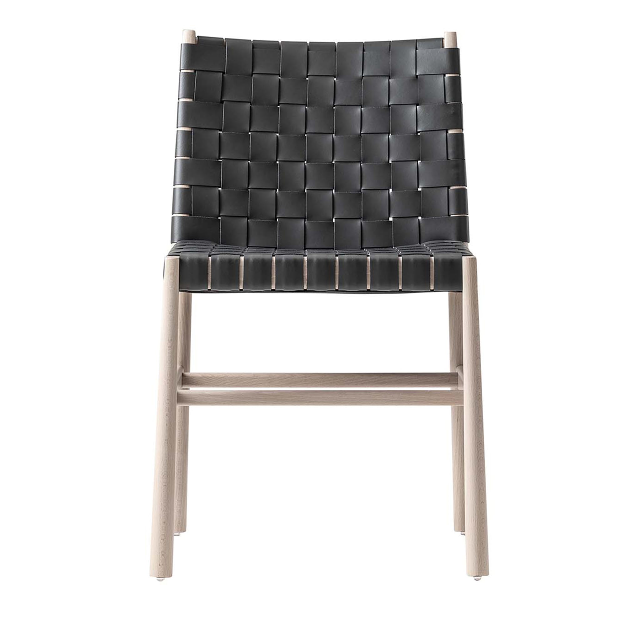 Julie White and Black Leather Chair by Emilio Nanni - Main view