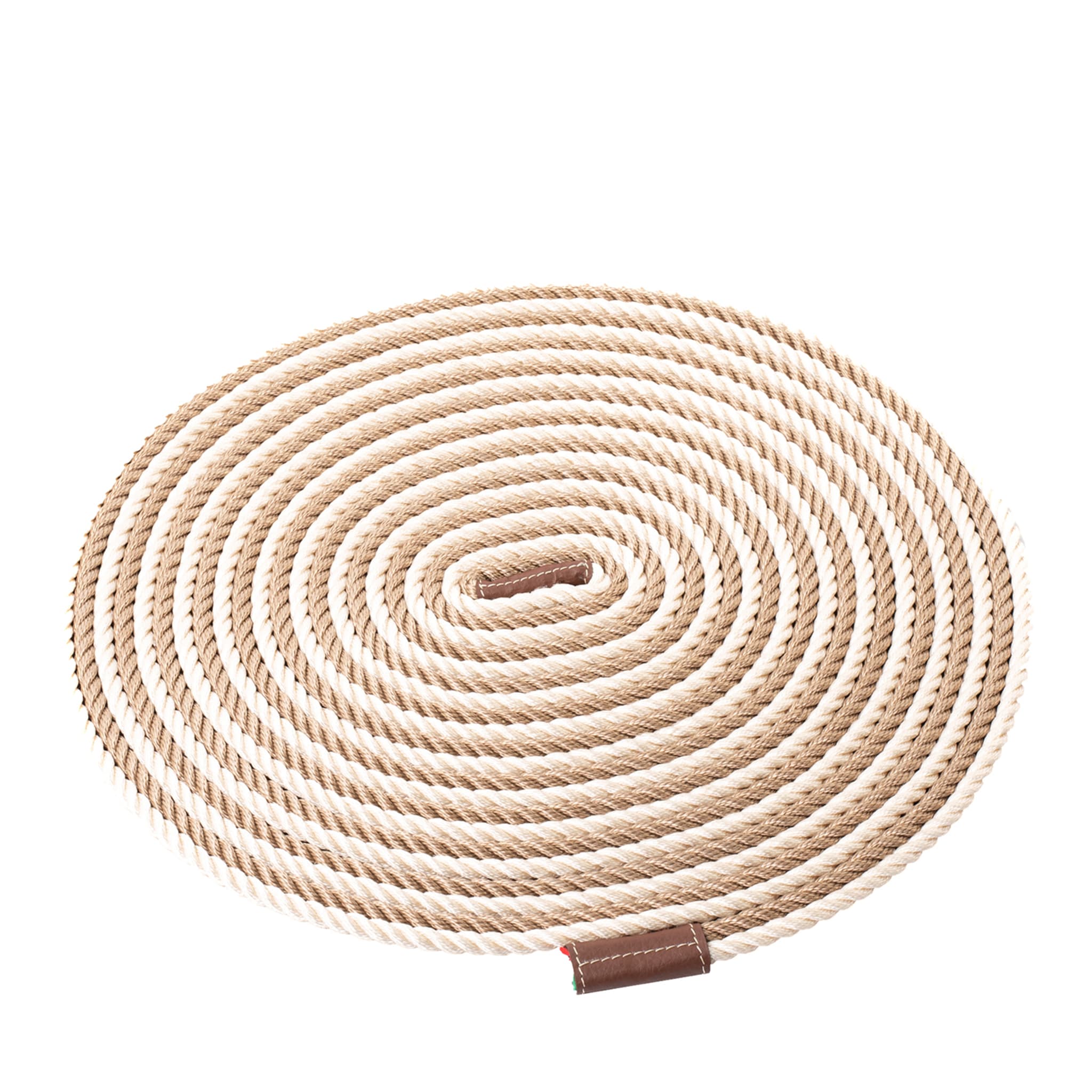 Beige & White Coiled Rope Table Mat  - Main view