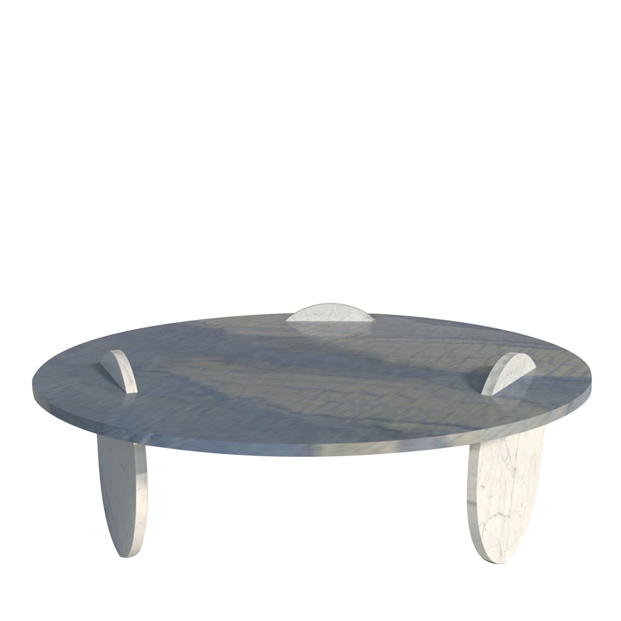Table basse en marbre bleu et blanc Circus par DebonaDemeo - Vue principale