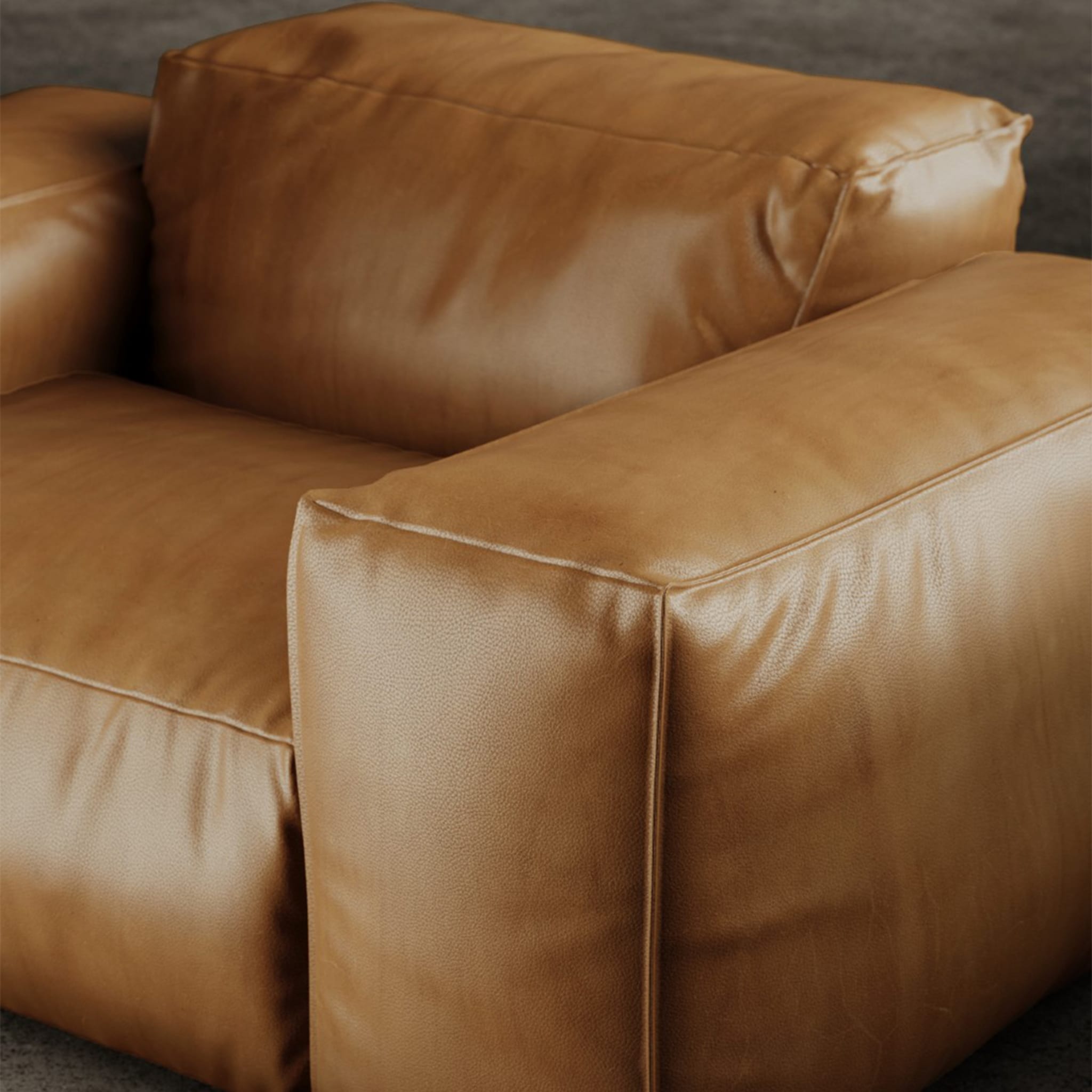 Rencontre Moi Armchair Leather Brown - Alternative view 1