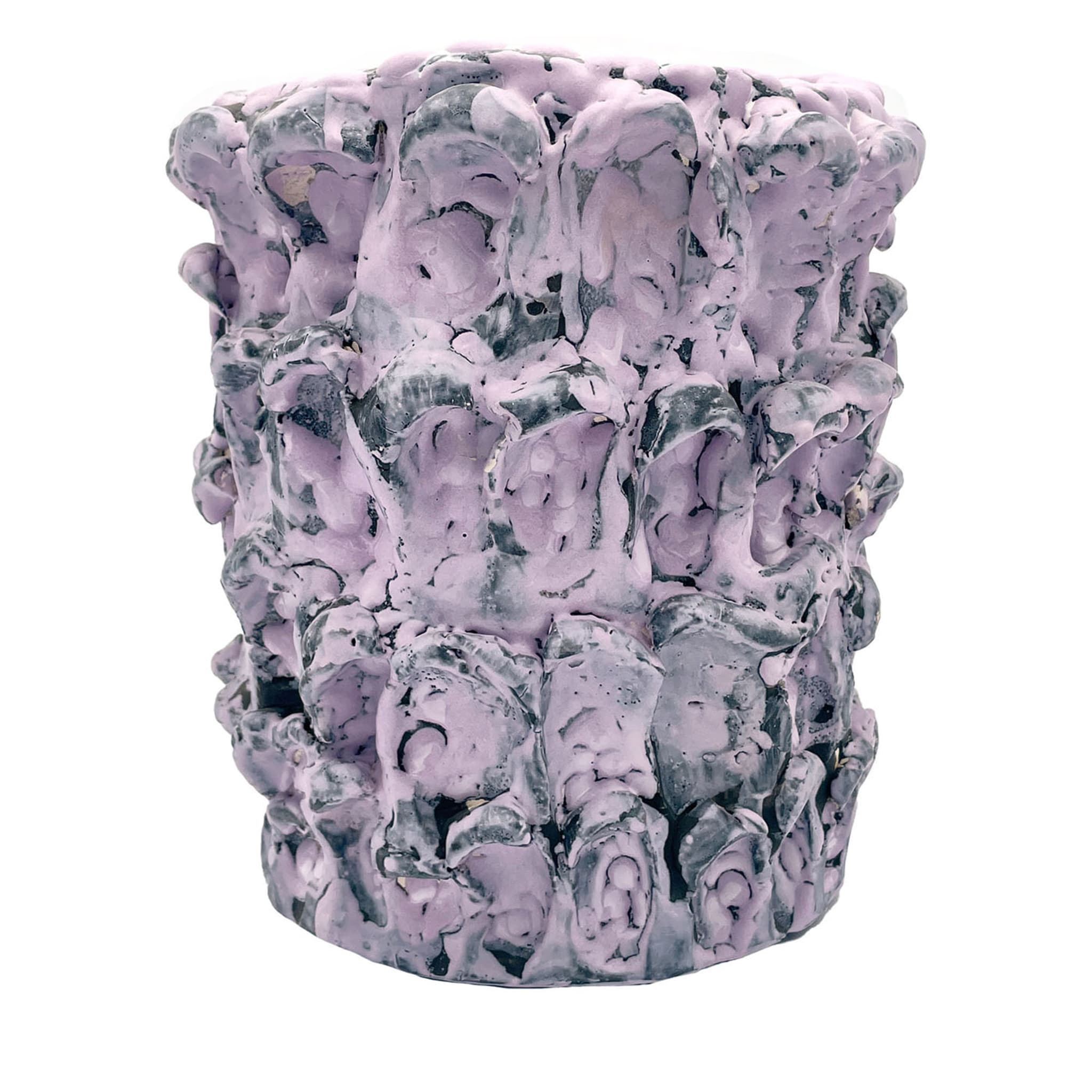 Onda Lilac Bubble and Opaque Black Vase - Main view