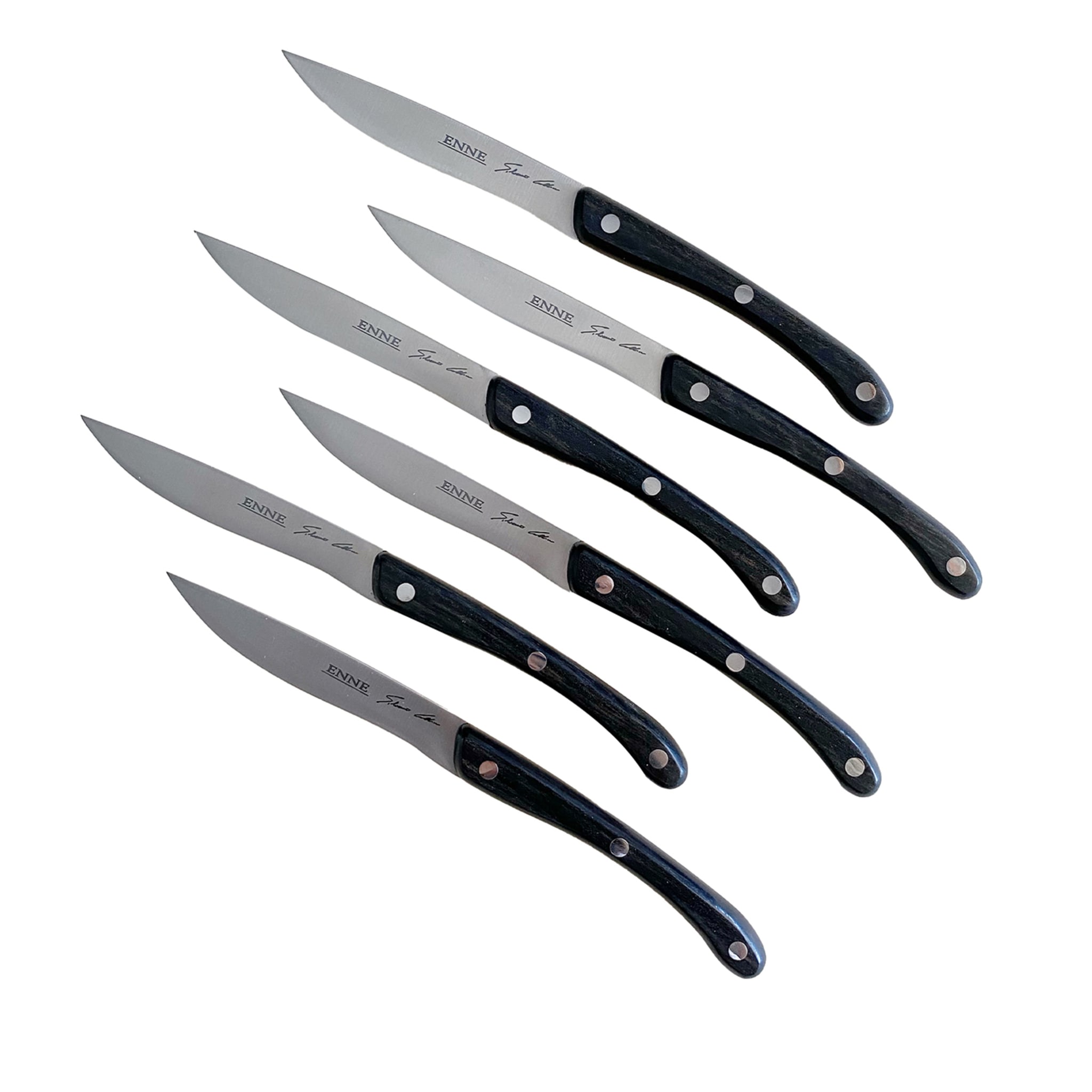 Set di 6 coltelli da tavola in ebano Enne Coltelleria Silvano