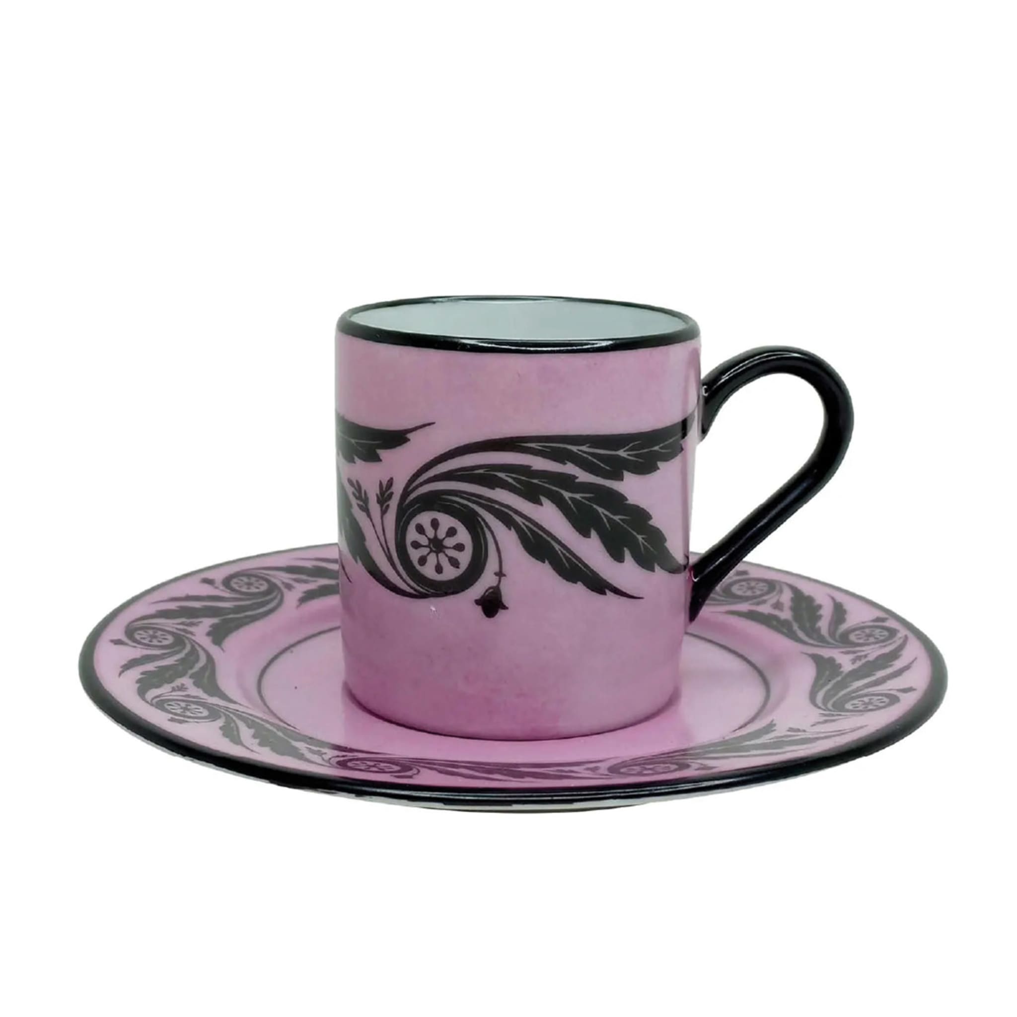 Crisalide Set di 4 tazze da caffè rosa con piattini - Vista principale