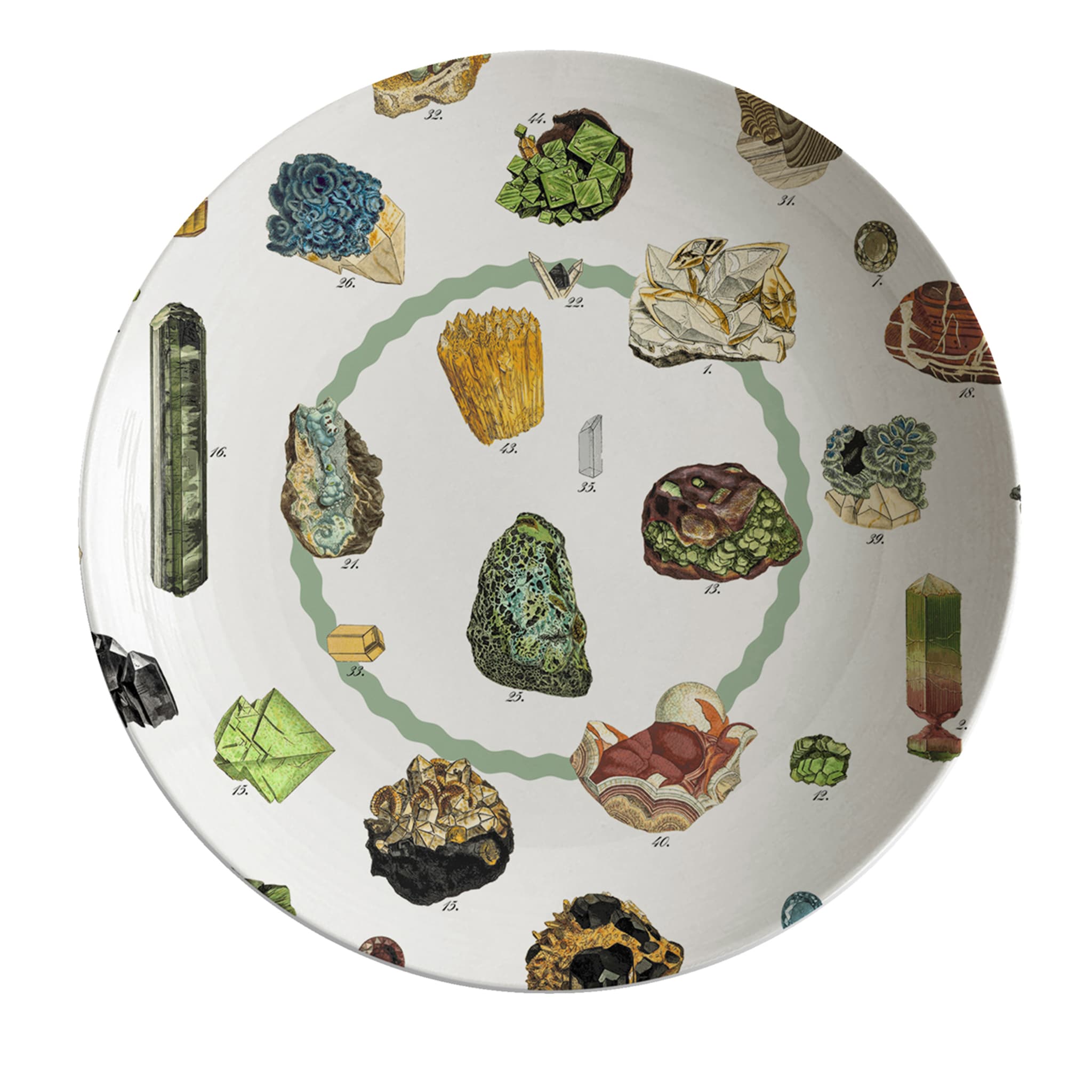 Cabinet De Curiosités Porcelain Soup Plate With Minerals - Main view