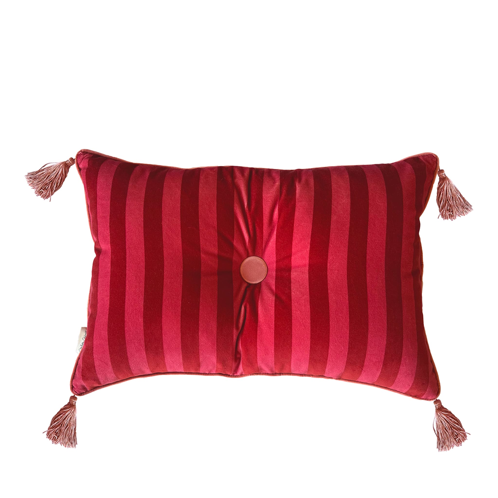Sweet Pillow Cojín rectangular a rayas fresa y rojo cereza - Vista principal