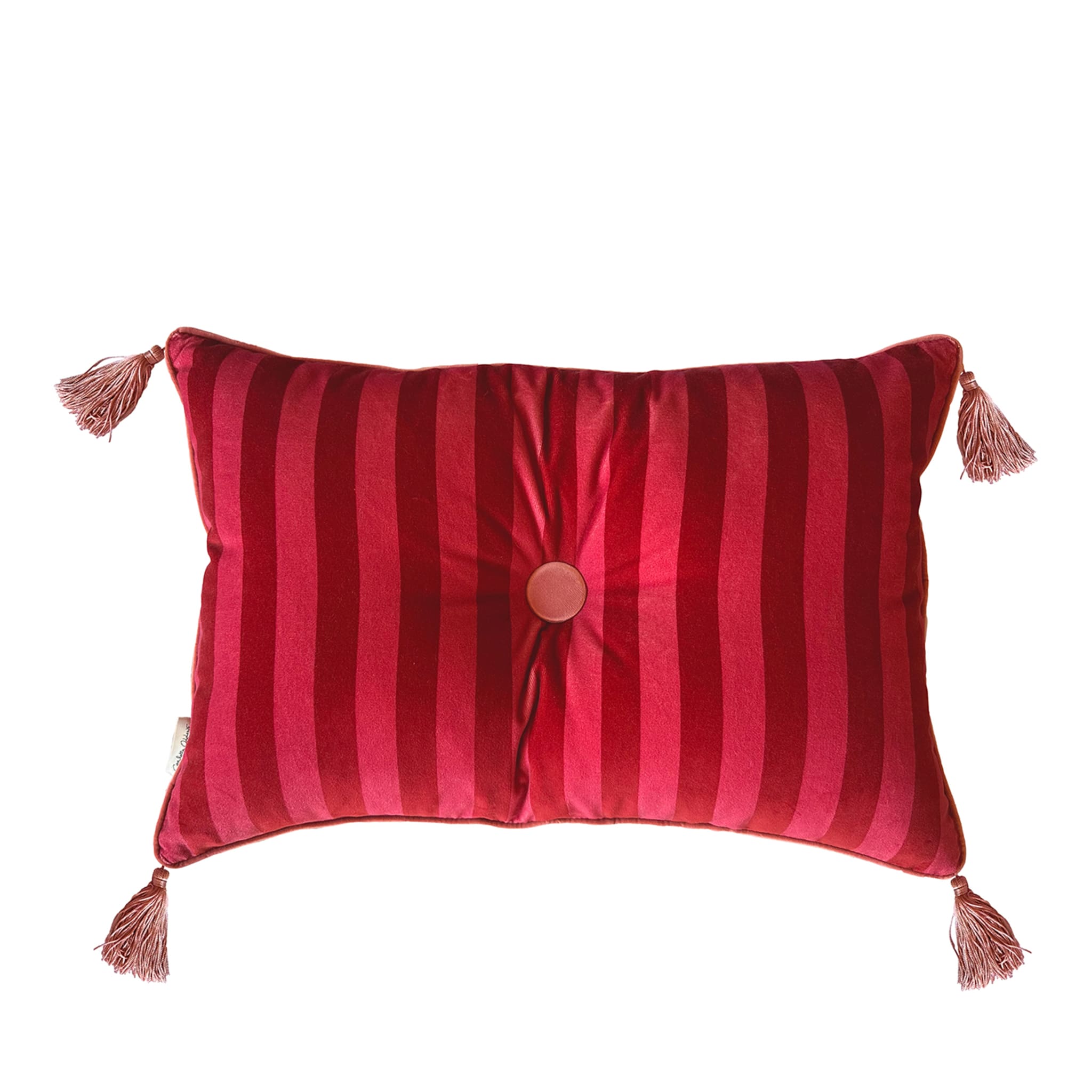 Sweet Pillow Rechteckiges gestreiftes Kissen Erdbeere &amp; Kirsche-Rot - Hauptansicht