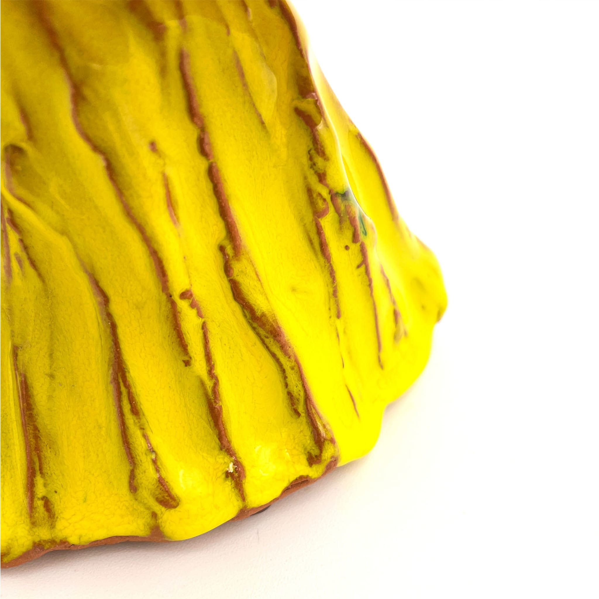 Alzata per torta Fungo Vulcano giallo cadmio e lilla - Vista alternativa 1