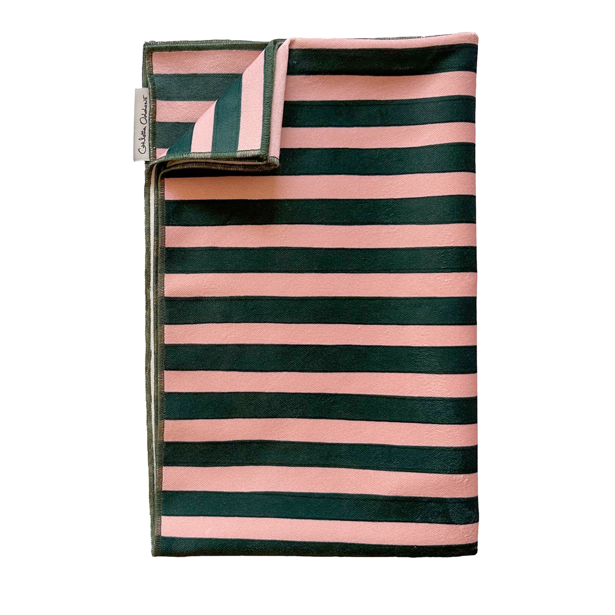 Stripe Forest-Green & Pink Table Runner - Main view