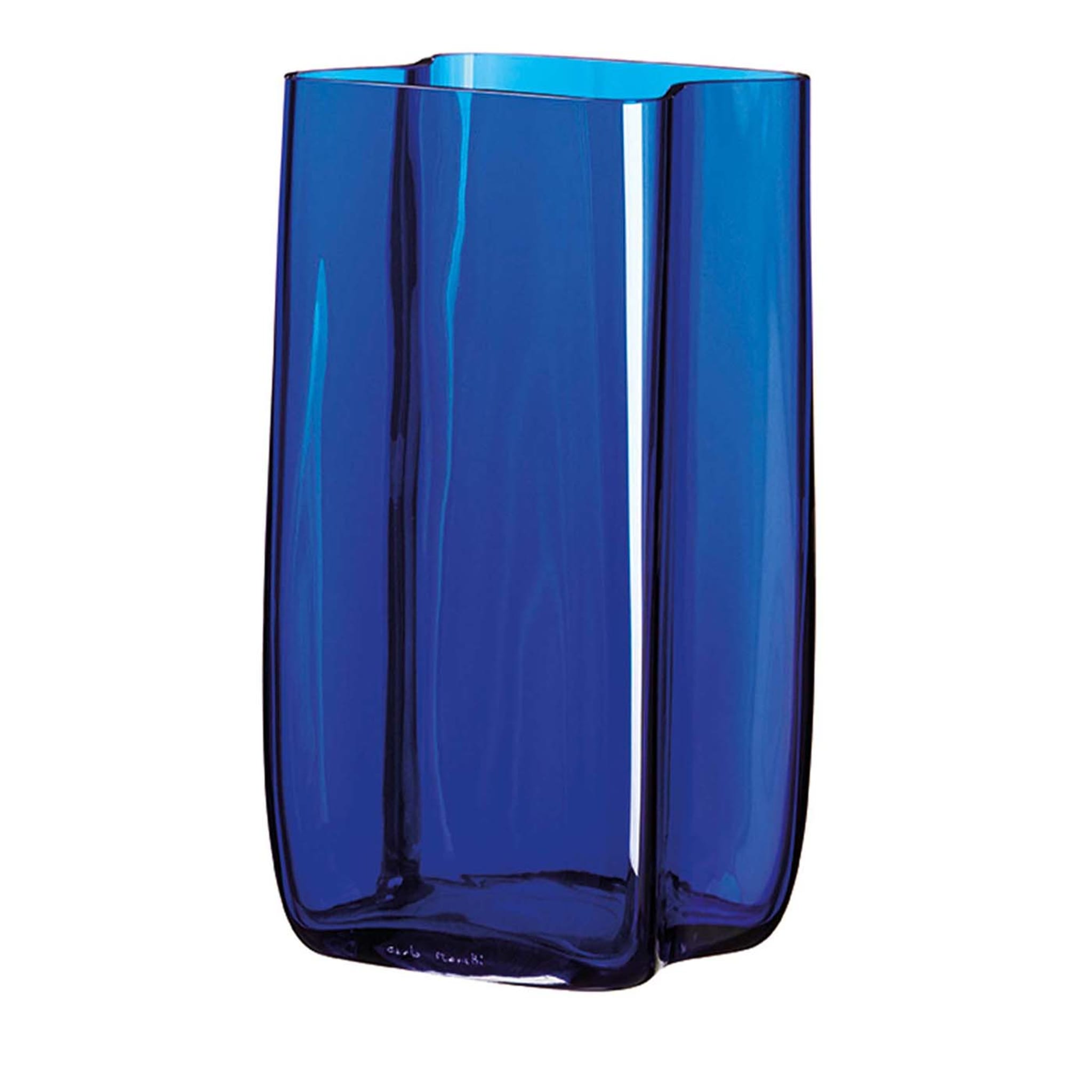 Blaue Vase Bosco Medium mit Volants von Carlo Moretti - Hauptansicht