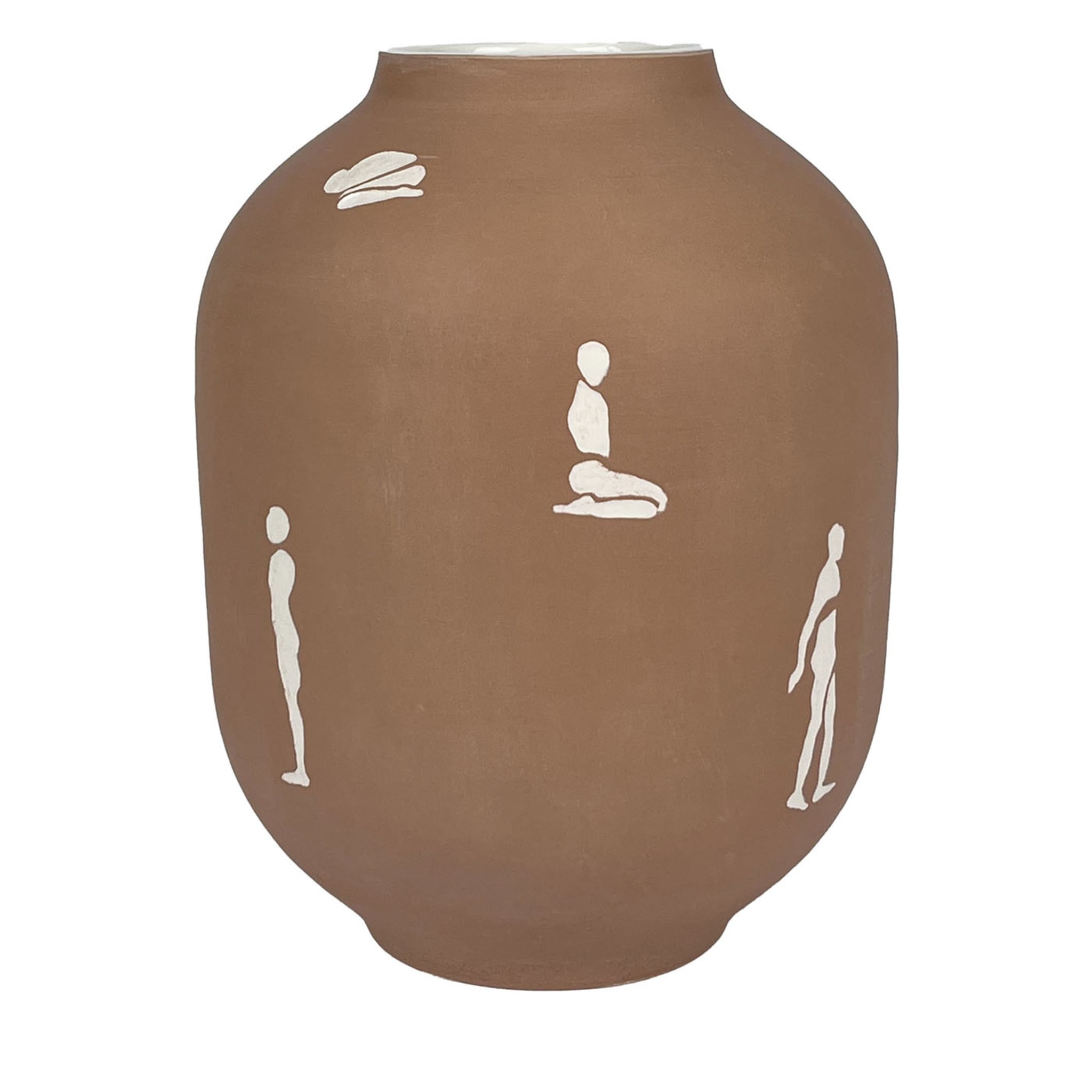 Vaso con Figur Weiß und Beige Vase - Hauptansicht