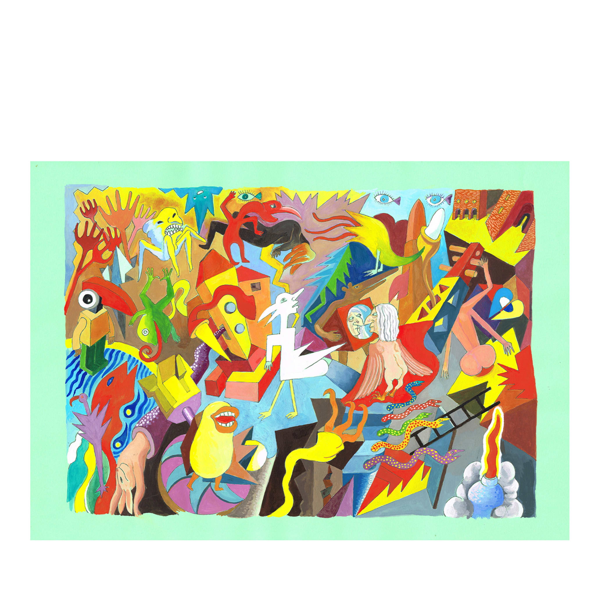 Disordinati Impeccabili - Tempera Painting on Colored Paper - Main view