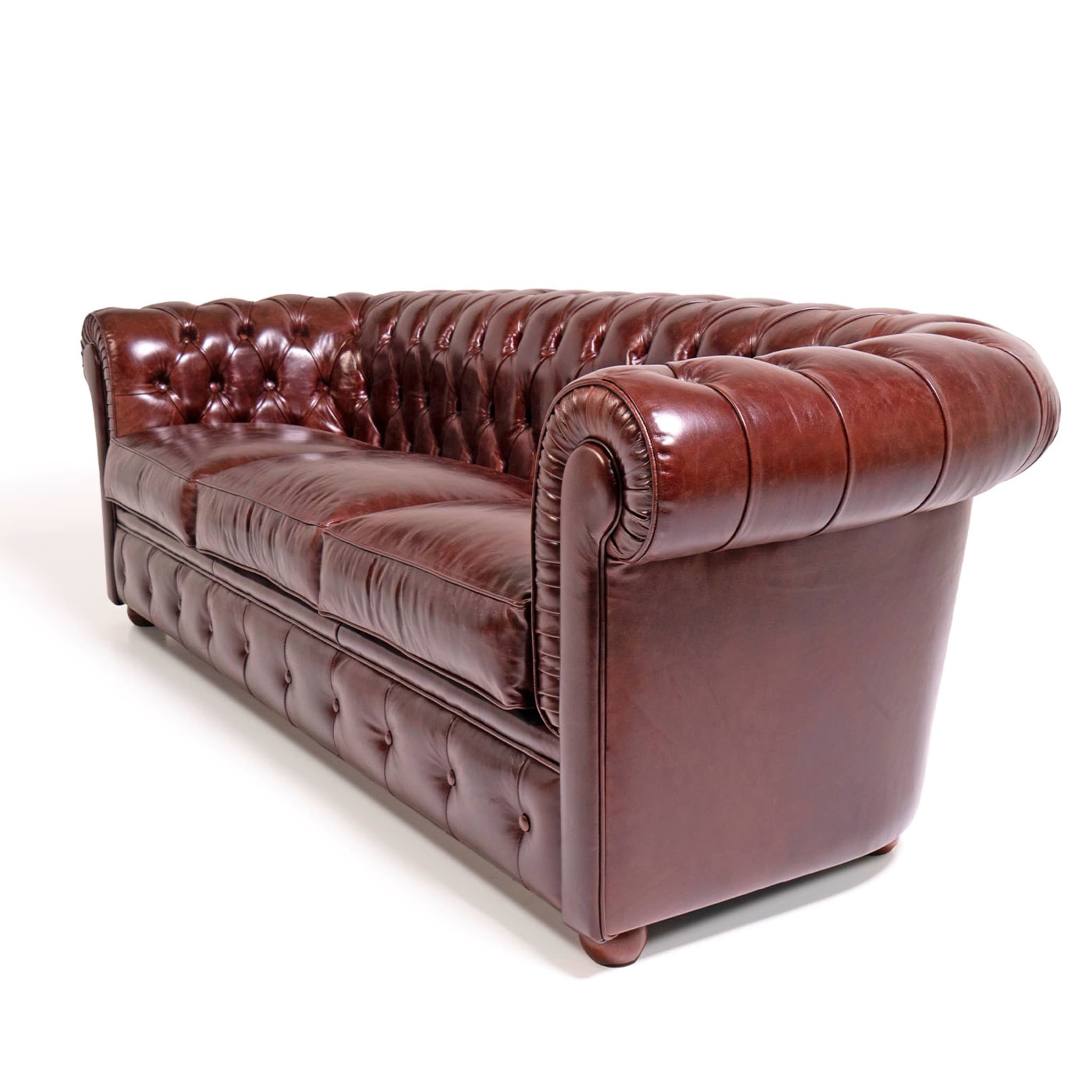 Chesterfield Ruby Leather 3-seater Sofa Tribeca Collection - Alternative view 2
