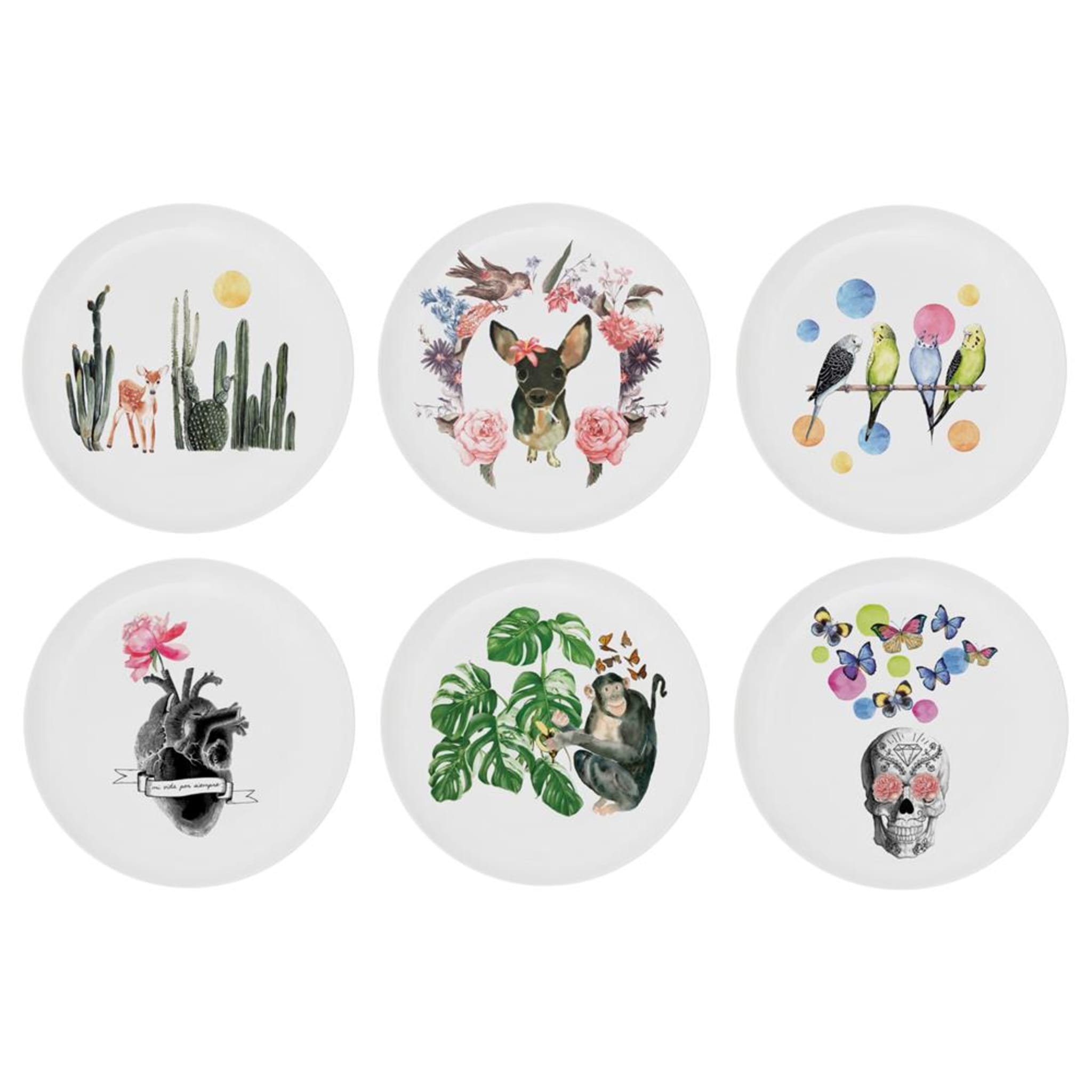 Be a Frida 6-teiliges Set aus polychromen Tellern - Hauptansicht